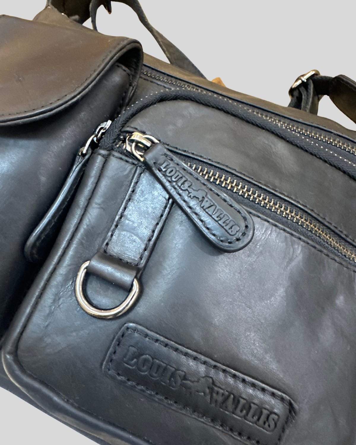 🇩🇪 Louis Wallis – Sac bandoulière noir multi-poches