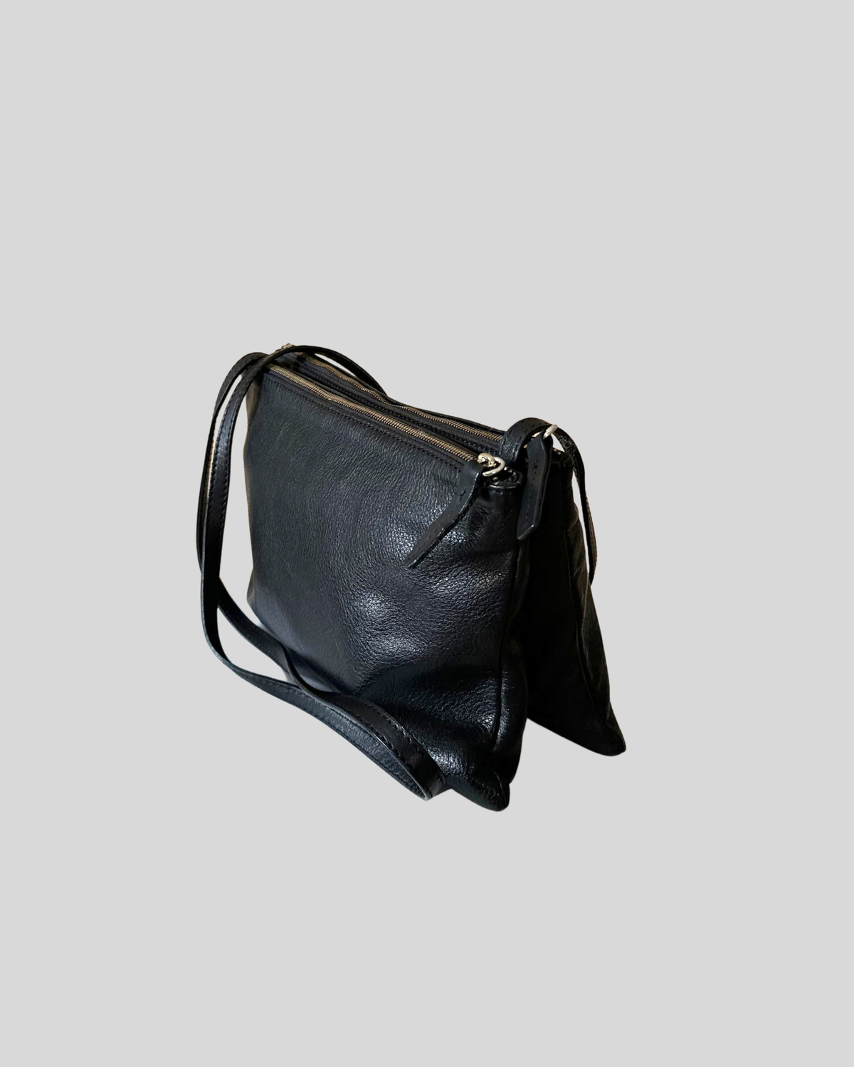 🇧🇪 Bellerose – Sac bandoulière noir en cuir de veau – Made in Italy