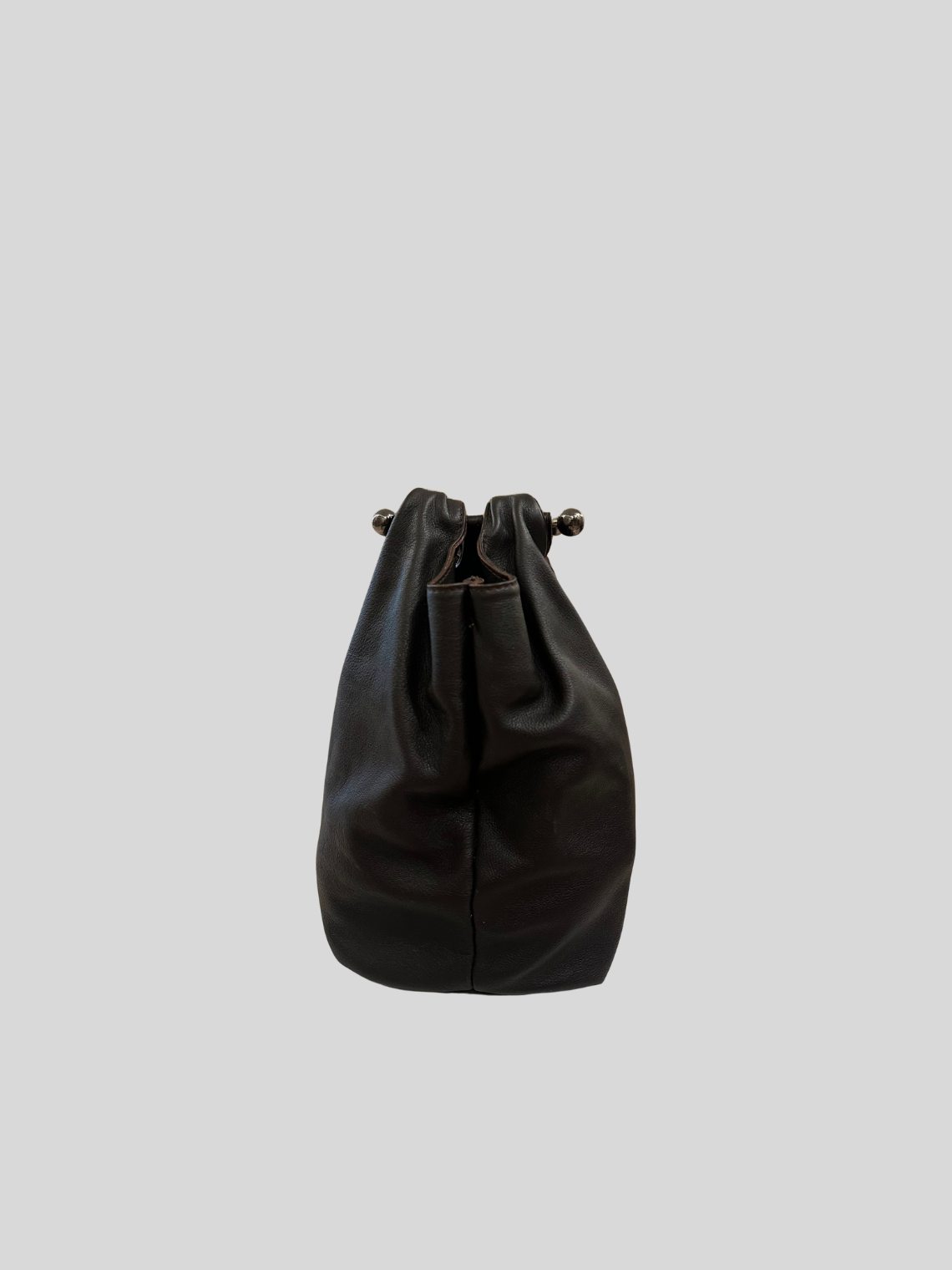 CG Accessories – Sac épaule marron foncé en cuir véritable avec pochette