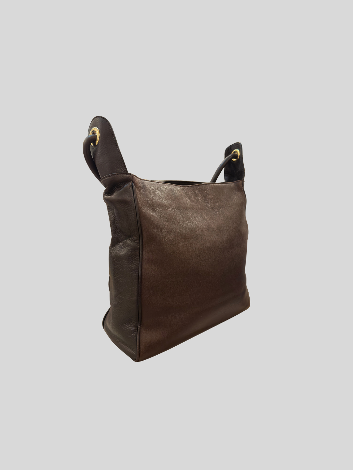 🇮🇹 Valerio Bassotto 1971 – Grand sac épaule marron en cuir véritable