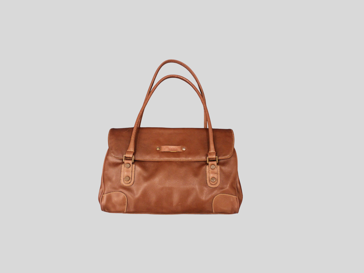Grand sac à main marron en cuir véritable – Brezza