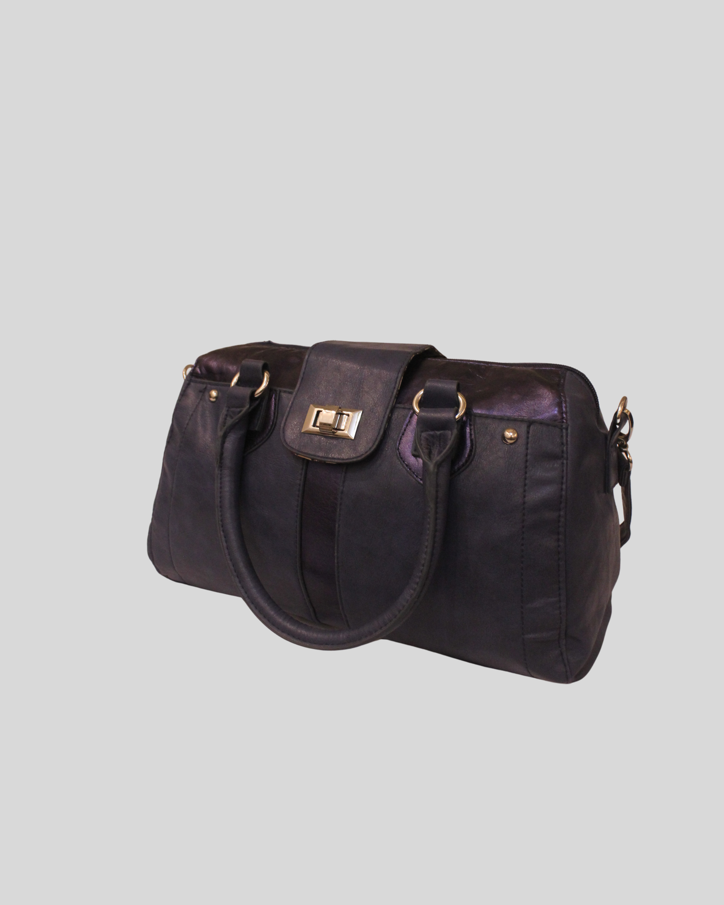 Sac à Main Chic Bi-Matière & Métallisé | Bandoulière Amovible