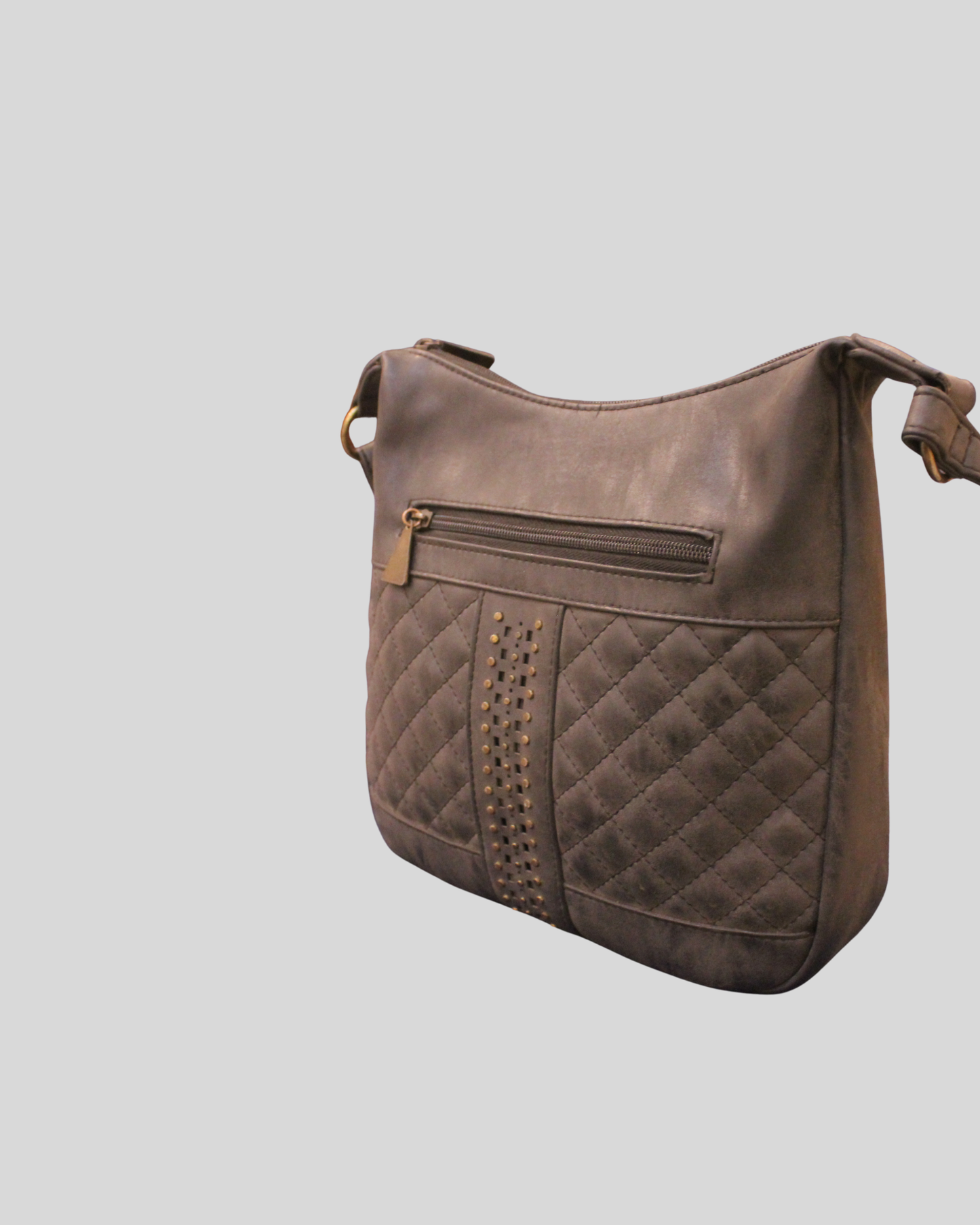 Sac à bandoulière matelassé gris
