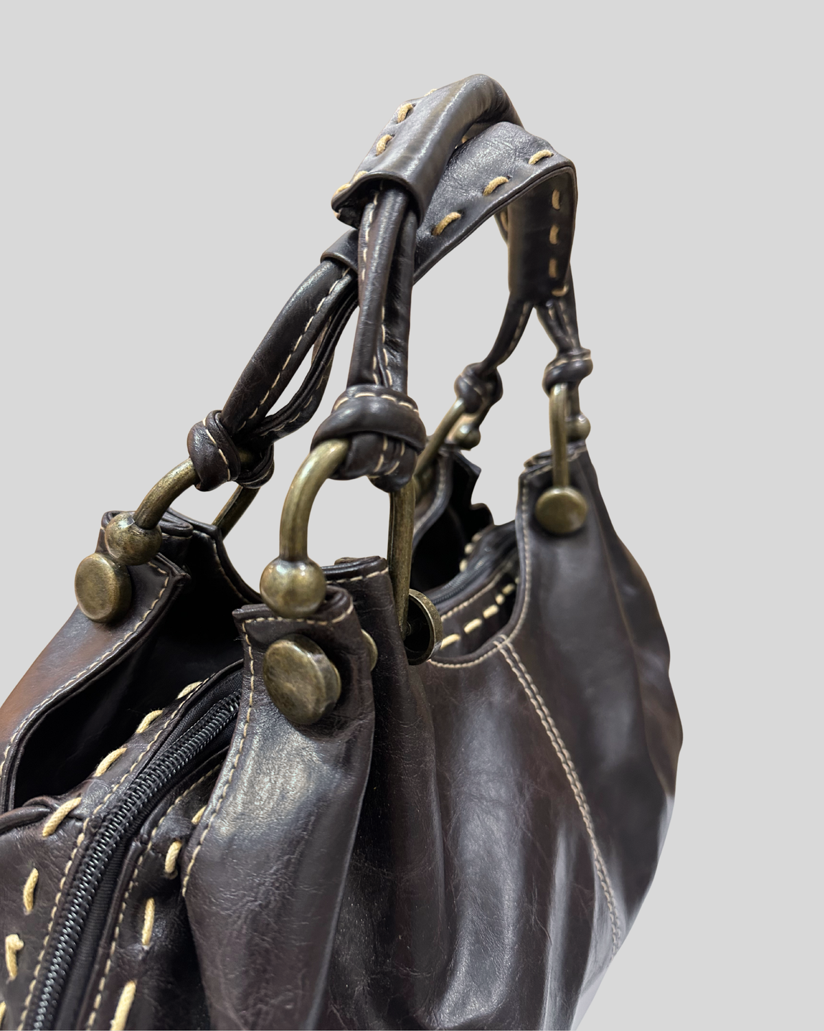 Elementz – Sac à main marron foncé multi-poches