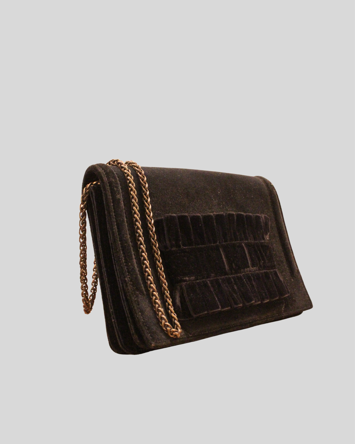 Pochette Tipe e Tacchi noire en daim et cuir Made in Italy