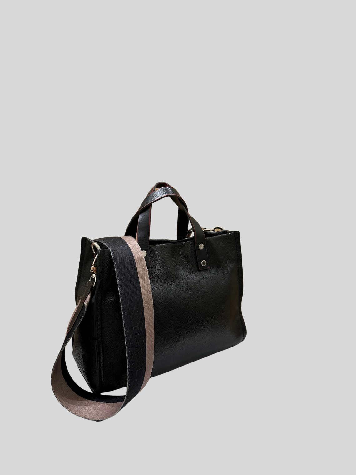 🇦🇷 Prüne Capri CPR10287 – Sac à main noir en cuir caprin véritable
