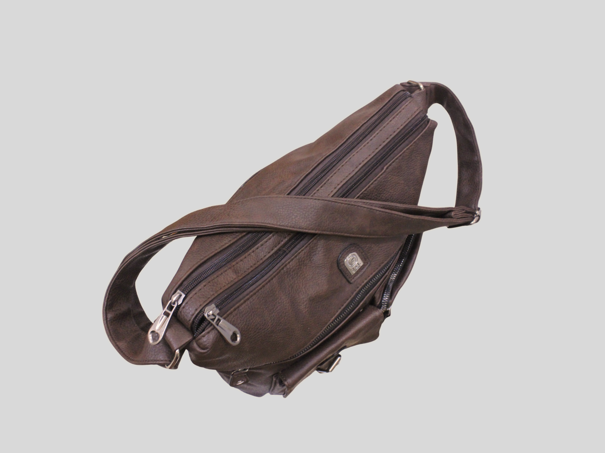 🇮🇹 J&L Firenze – Sac bandoulière marron multi-poches