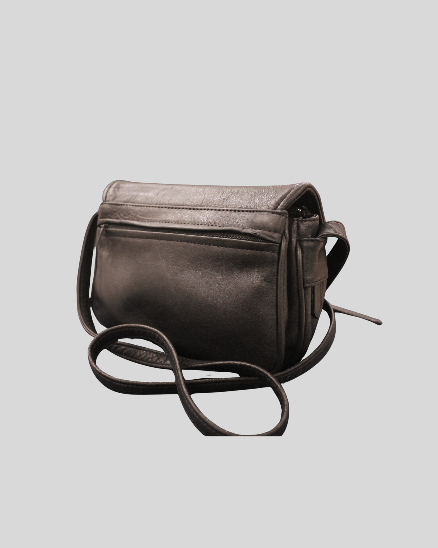 Petit sac à bandoulière noir en cuir véritable