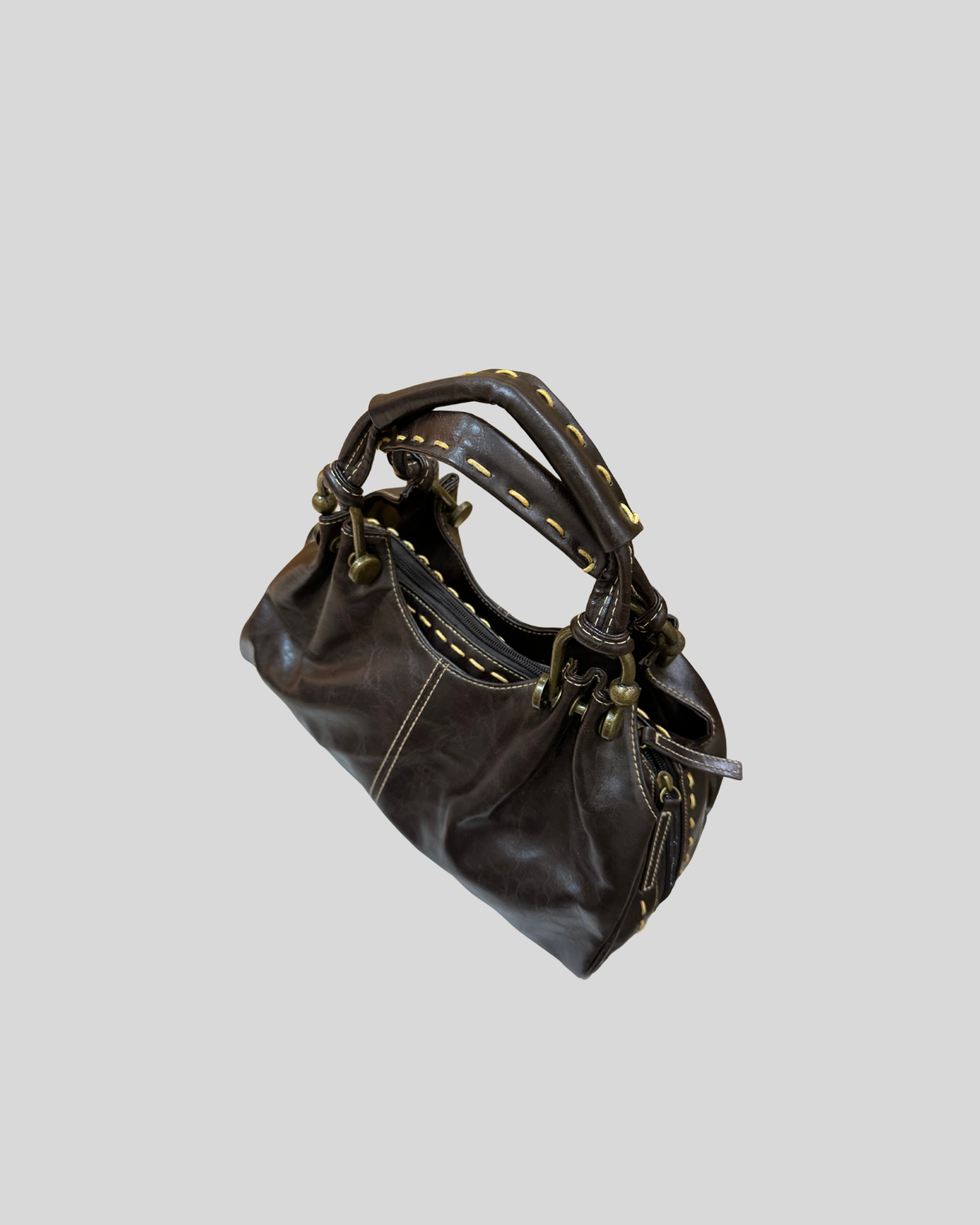 Elementz – Sac à main marron foncé multi-poches