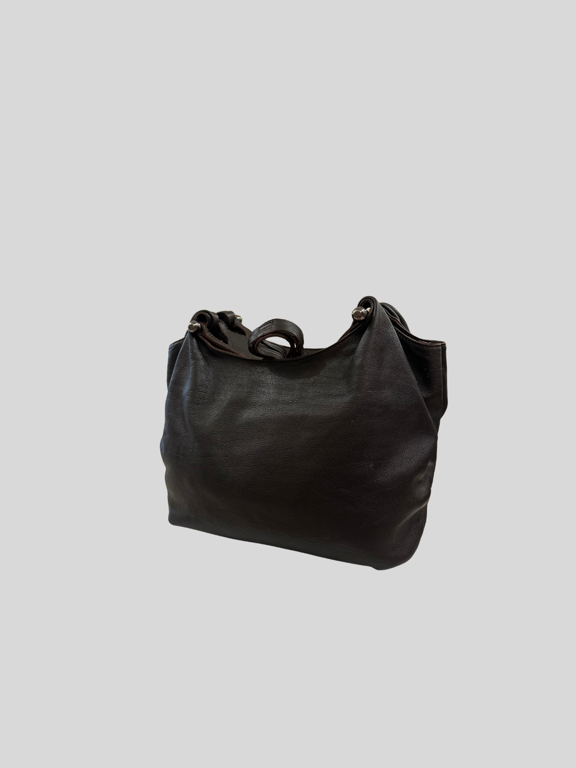 CG Accessories – Sac épaule marron foncé en cuir véritable avec pochette