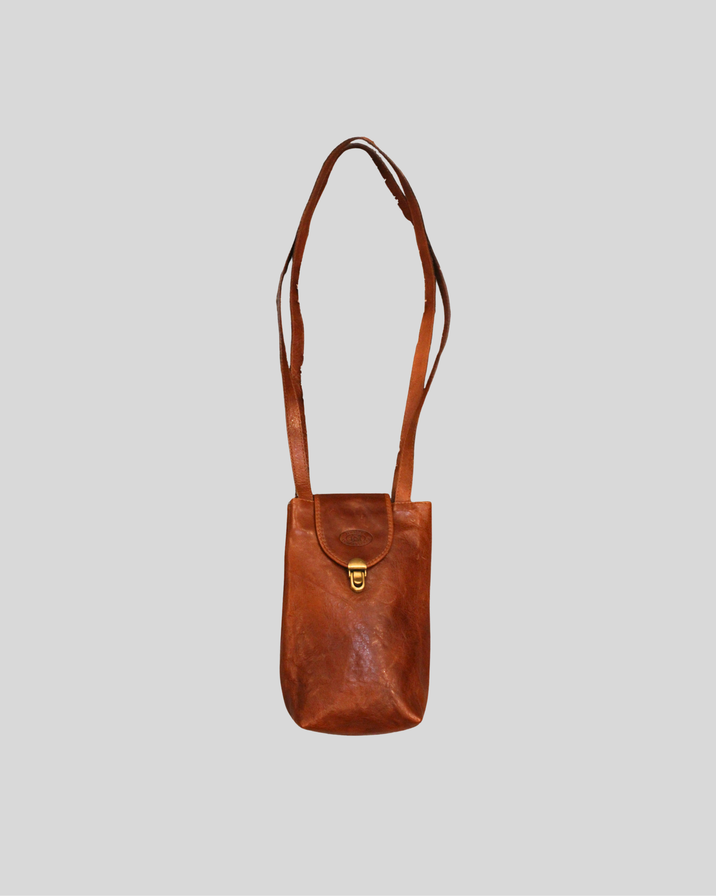 Sac bandoulière Burkelys Leather House cognac en cuir véritable