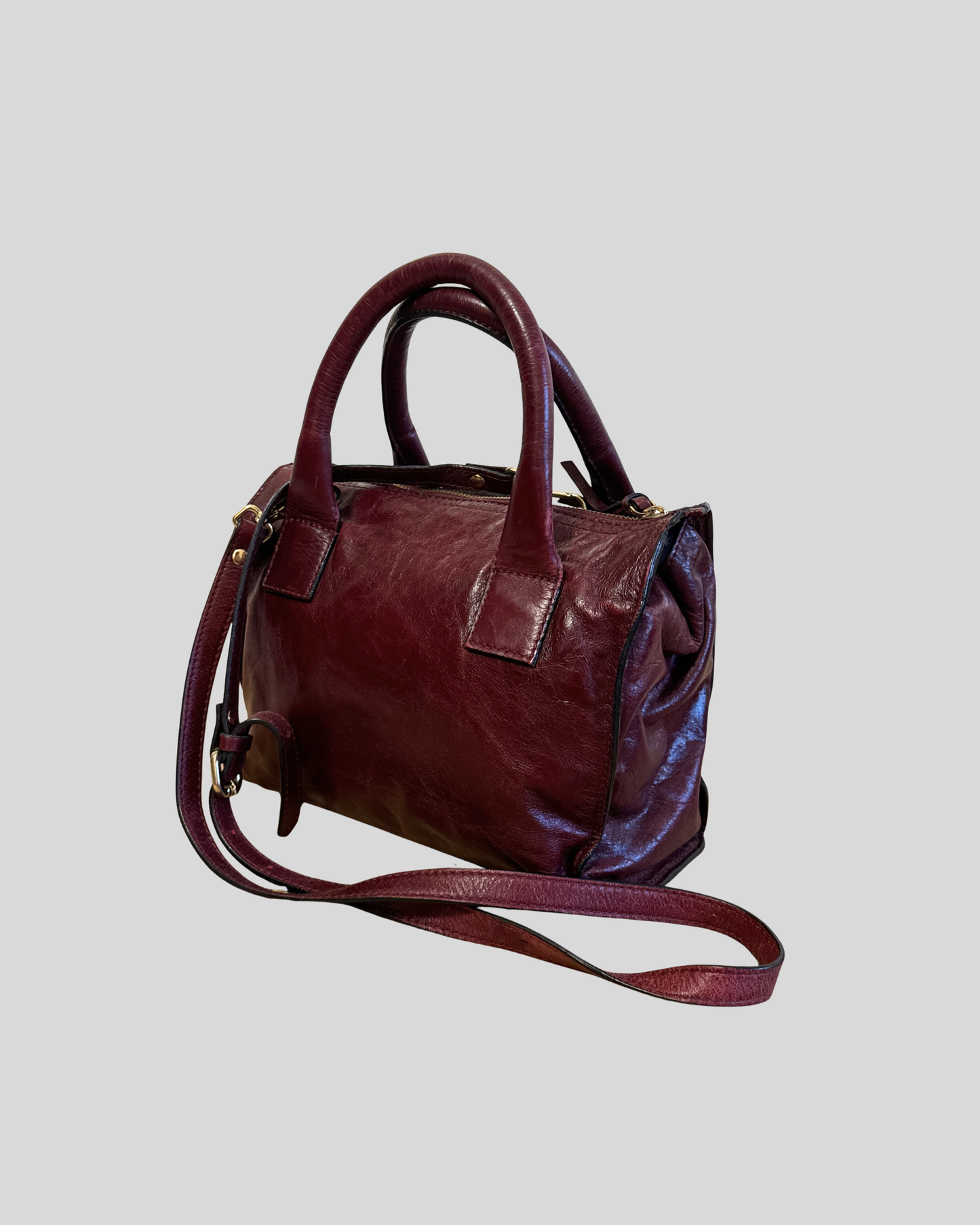 Sac à main Zara vintage en cuir bordeaux