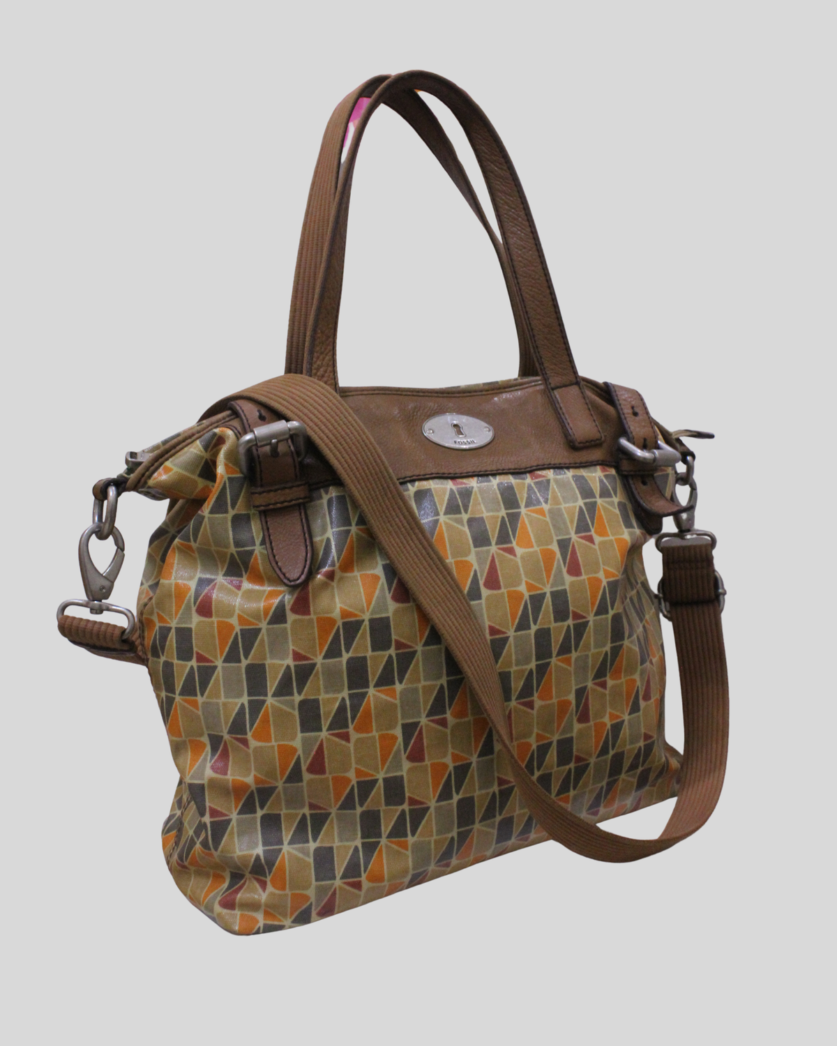 🇺🇸 Fossil Key-Per – Cabas toile enduite motif géométrique