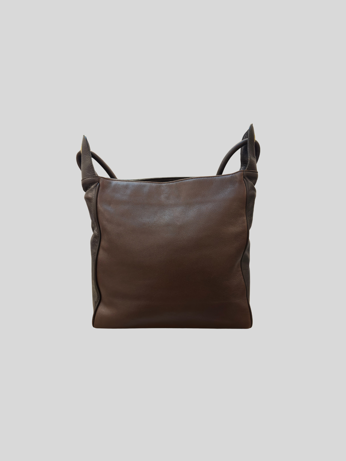 🇮🇹 Valerio Bassotto 1971 – Grand sac épaule marron en cuir véritable