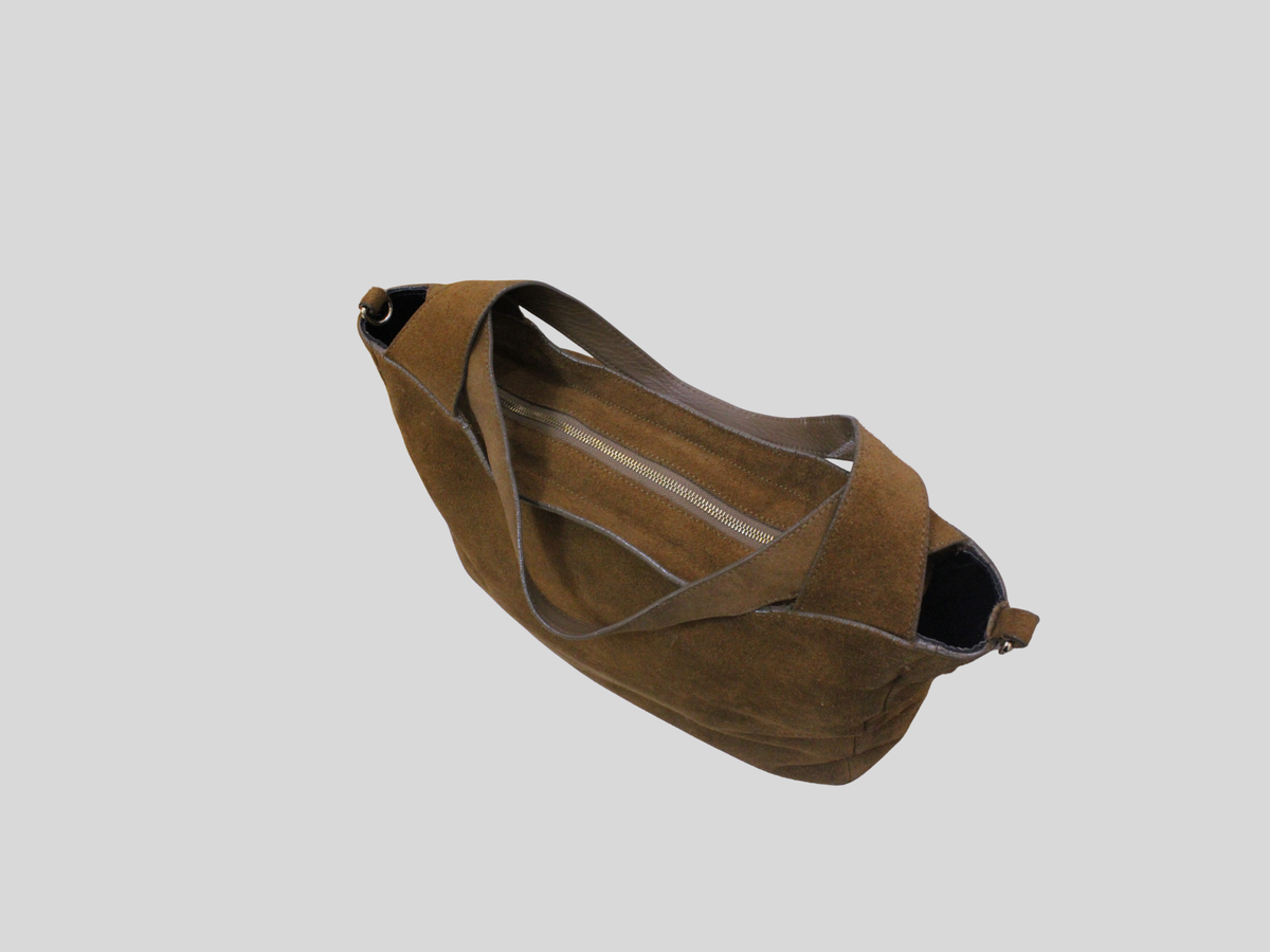 🇪🇸 Uterqüe – Cabas suédé kaki  Made in Spain