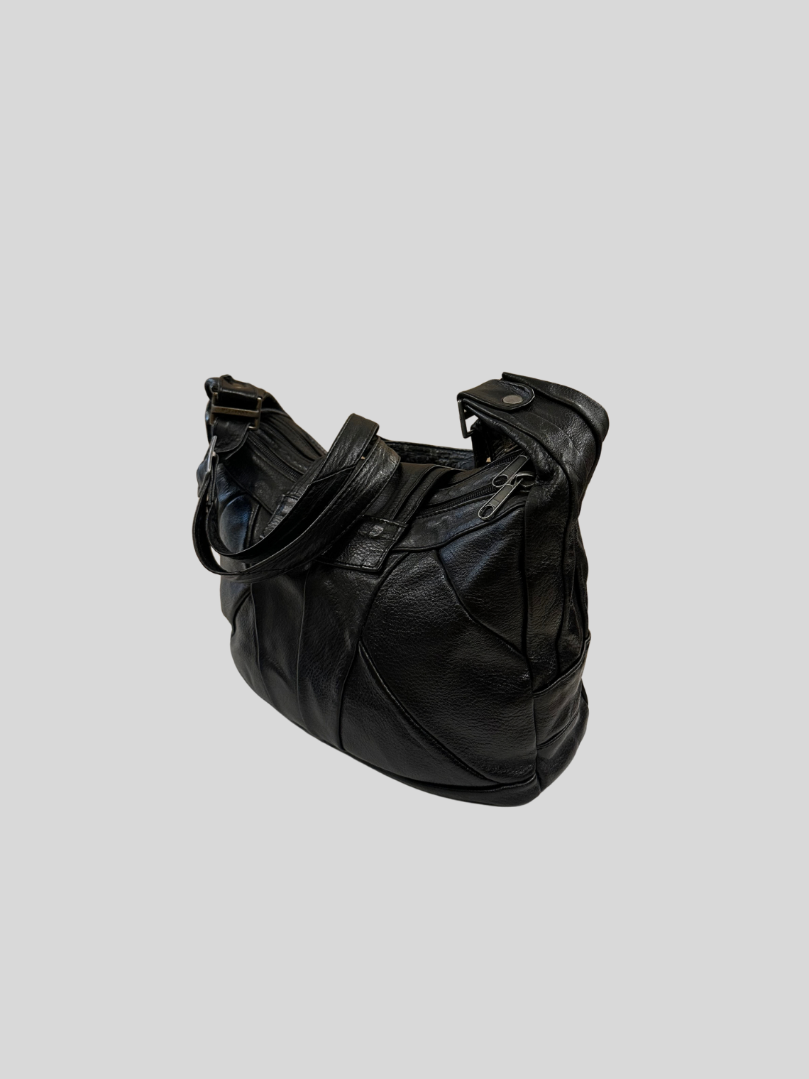 🇮🇹 Annalisa Creazioni – Sac épaule noir en cuir véritable – Made in Italy