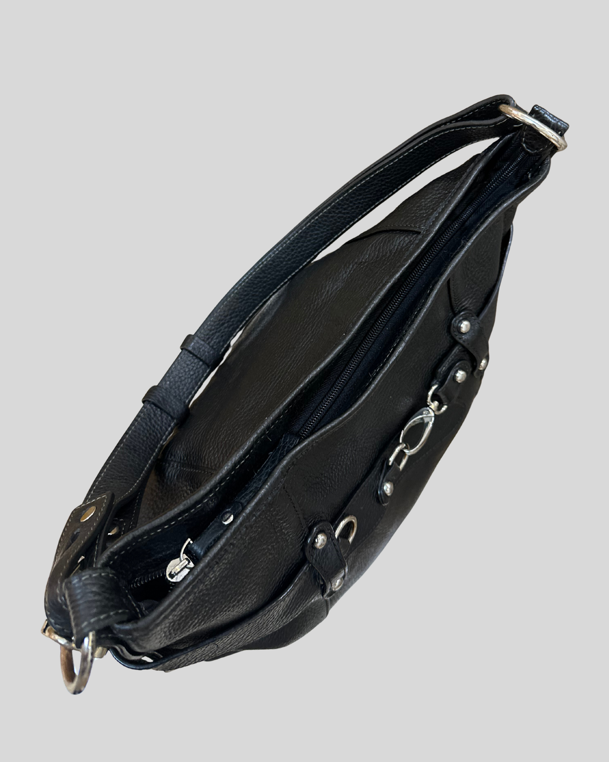 🇧🇪 Mazarin – Grand sac épaule noir en cuir véritable