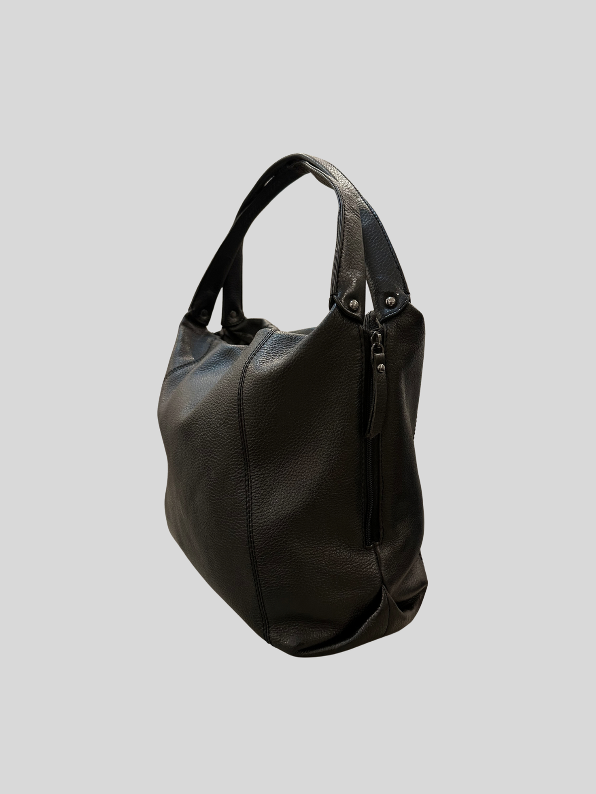 🇧🇪 Belluga – Sac à main noir en cuir véritable