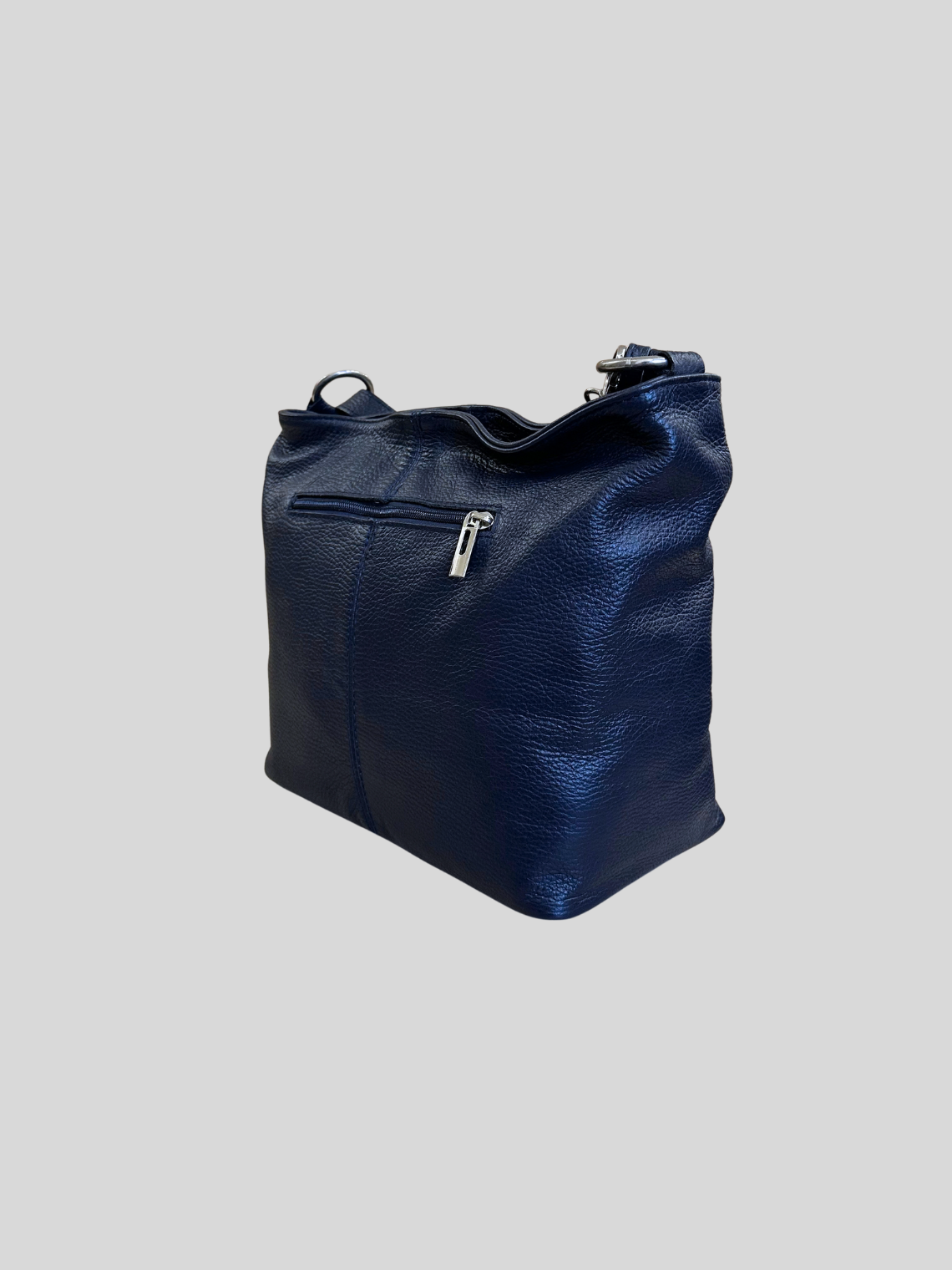 🇮🇹 Sac épaule bleu marine en cuir véritable – Made in Italy