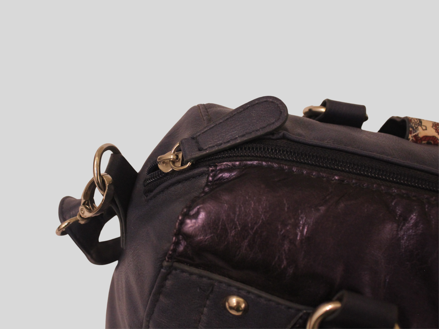 Sac à Main Chic Bi-Matière & Métallisé | Bandoulière Amovible