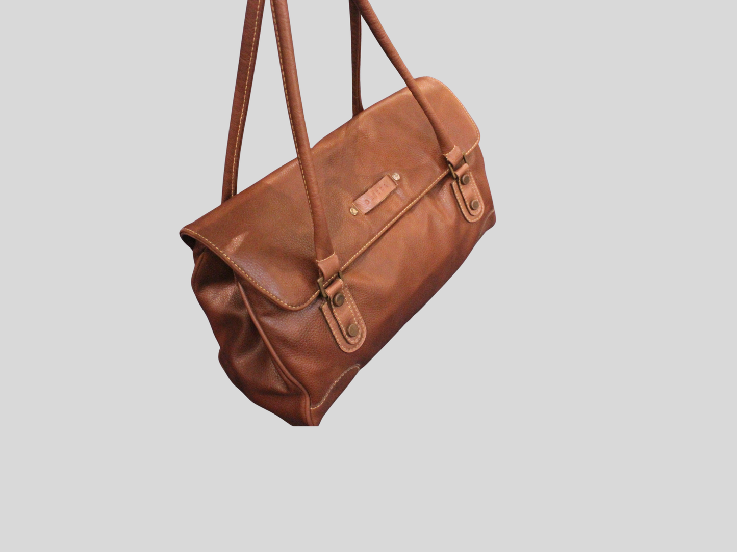 Grand sac à main marron en cuir véritable – Brezza