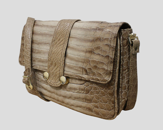 Sac à bandoulière effet Croco