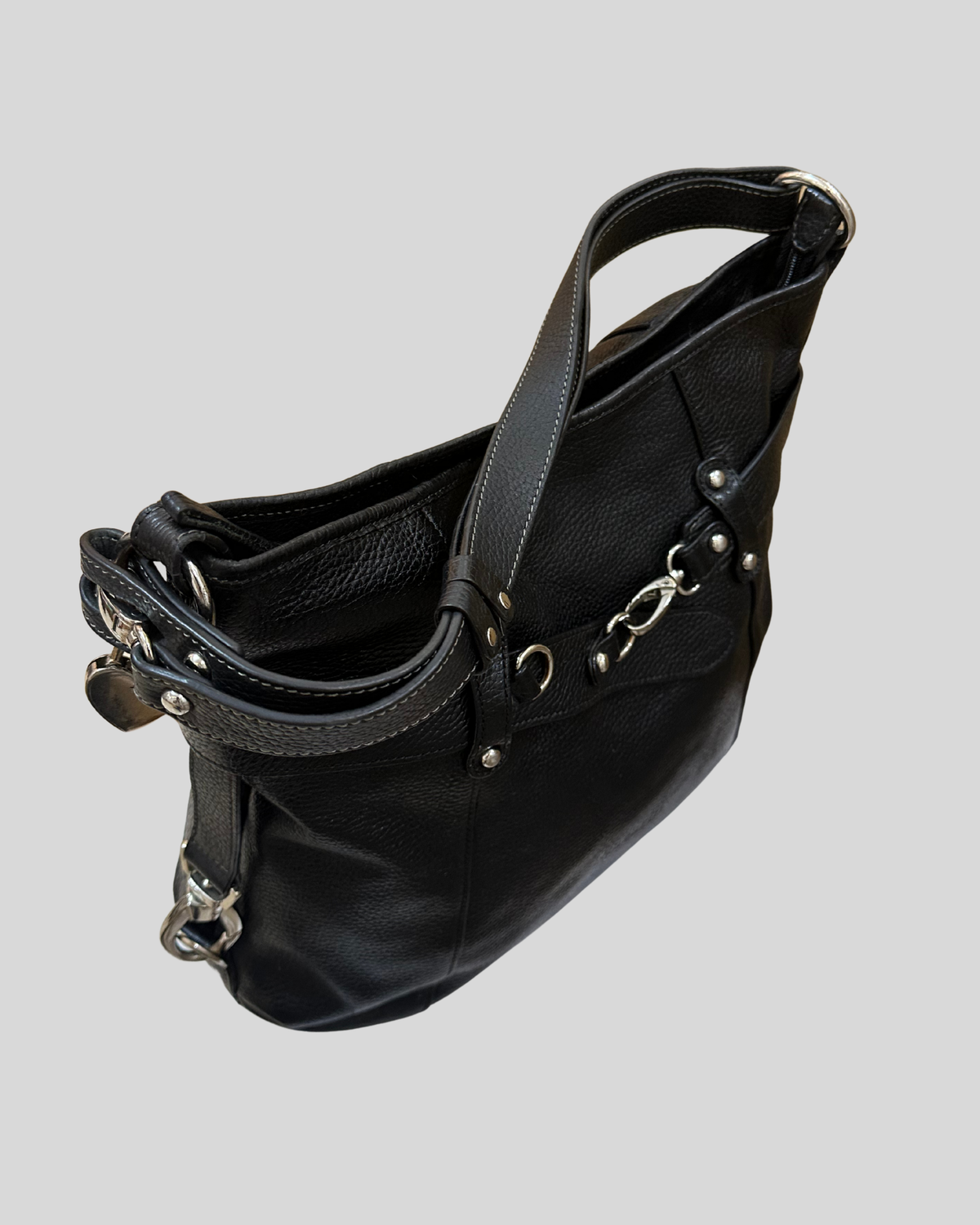 🇧🇪 Mazarin – Grand sac épaule noir en cuir véritable