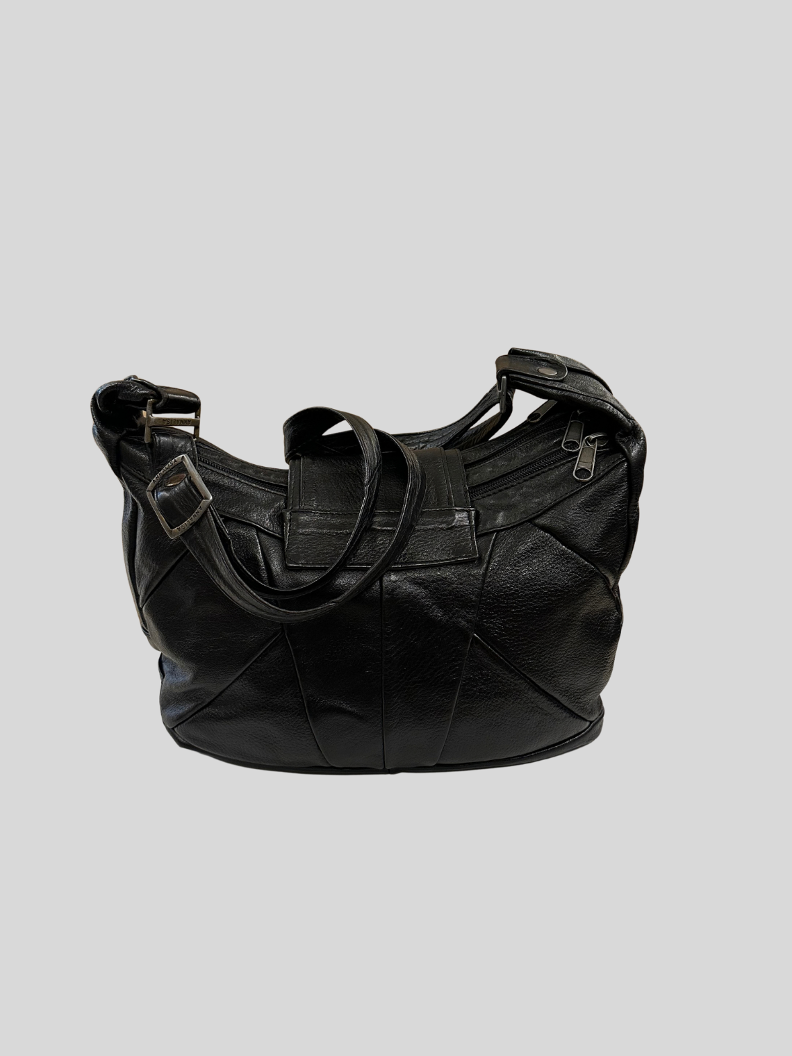 🇮🇹 Annalisa Creazioni – Sac épaule noir en cuir véritable – Made in Italy