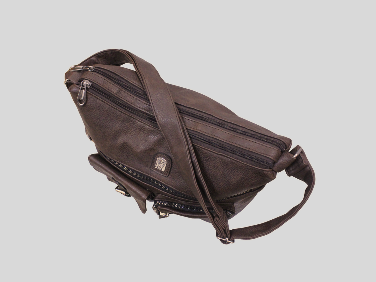 🇮🇹 J&L Firenze – Sac bandoulière marron multi-poches