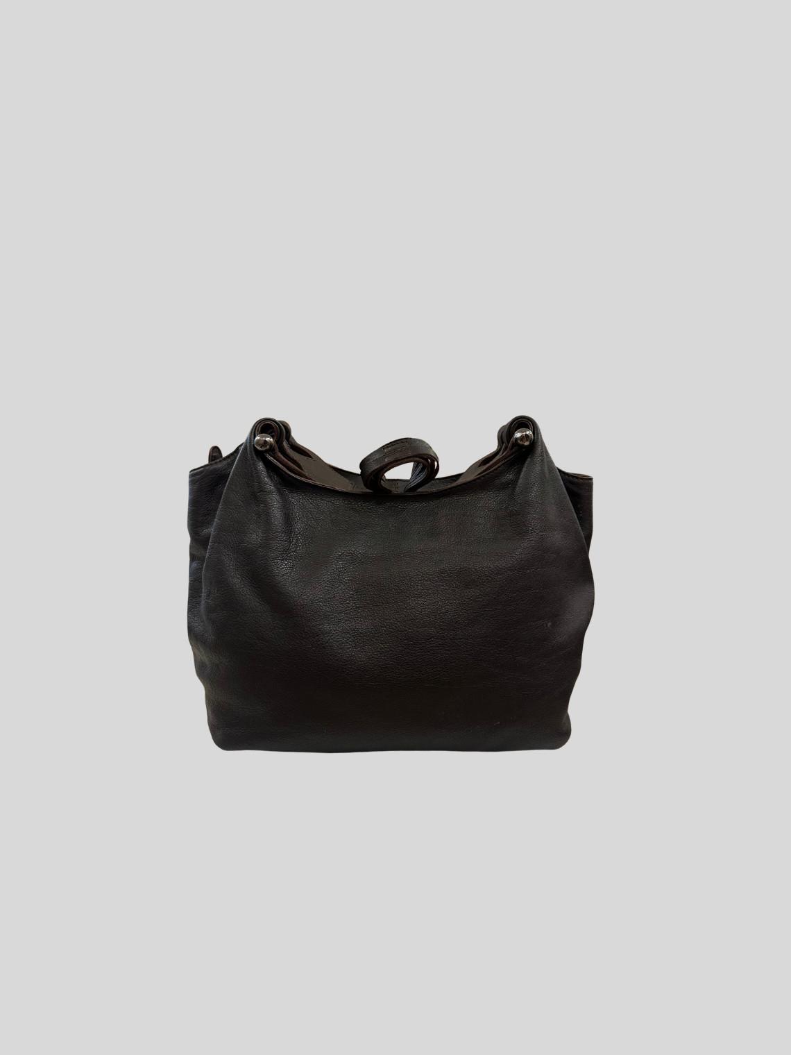 CG Accessories – Sac épaule marron foncé en cuir véritable avec pochette
