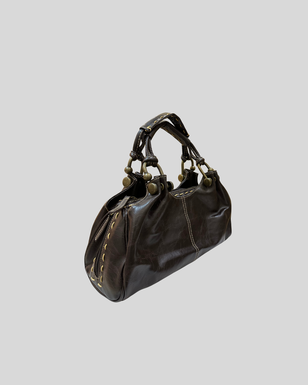 Elementz – Sac à main marron foncé multi-poches