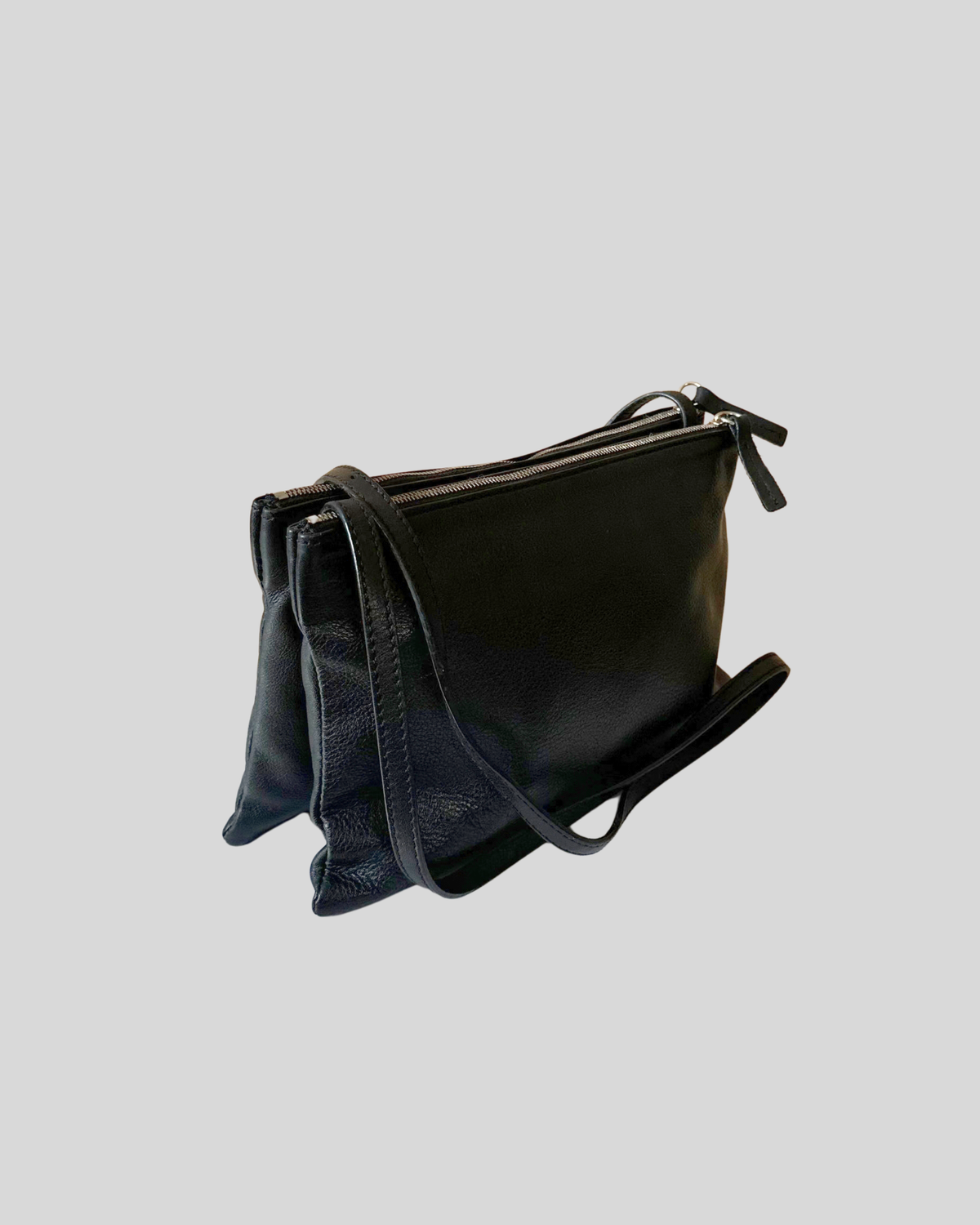 🇧🇪 Bellerose – Sac bandoulière noir en cuir de veau – Made in Italy