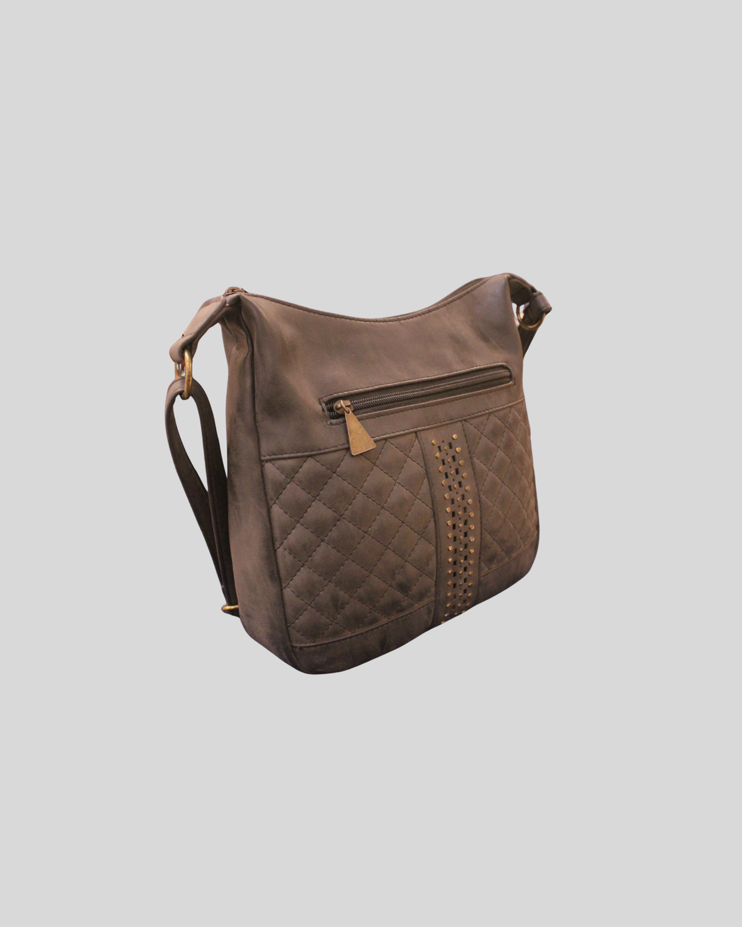 Sac à bandoulière matelassé gris