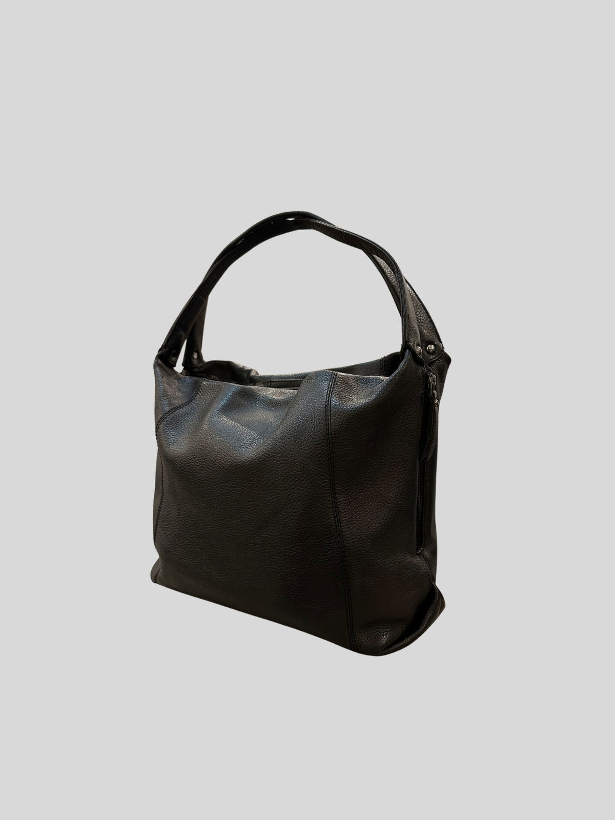 🇧🇪 Belluga – Sac à main noir en cuir véritable