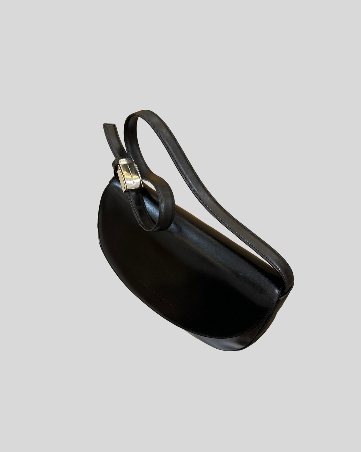 🇮🇹 Lorella Pagano – Sac bandoulière noir à rabat – Made in Italy