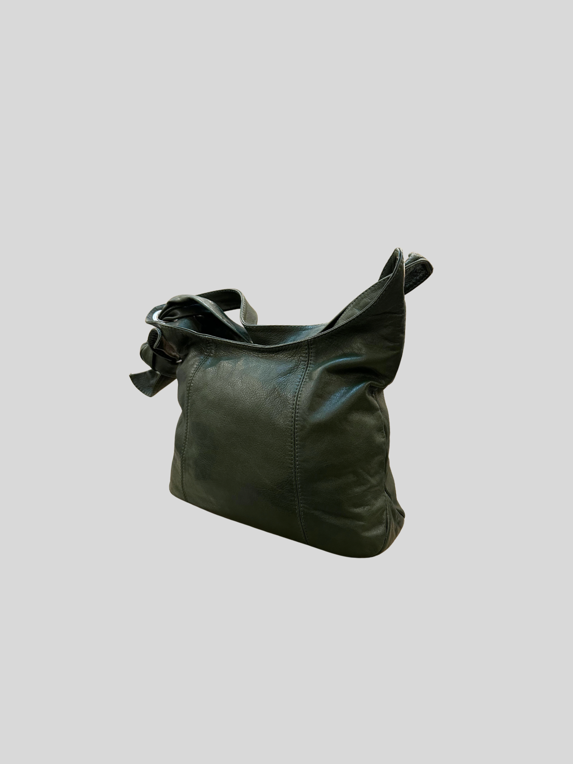 🇮🇹 Sac épaule vert foncé en cuir véritable – Made in Italy