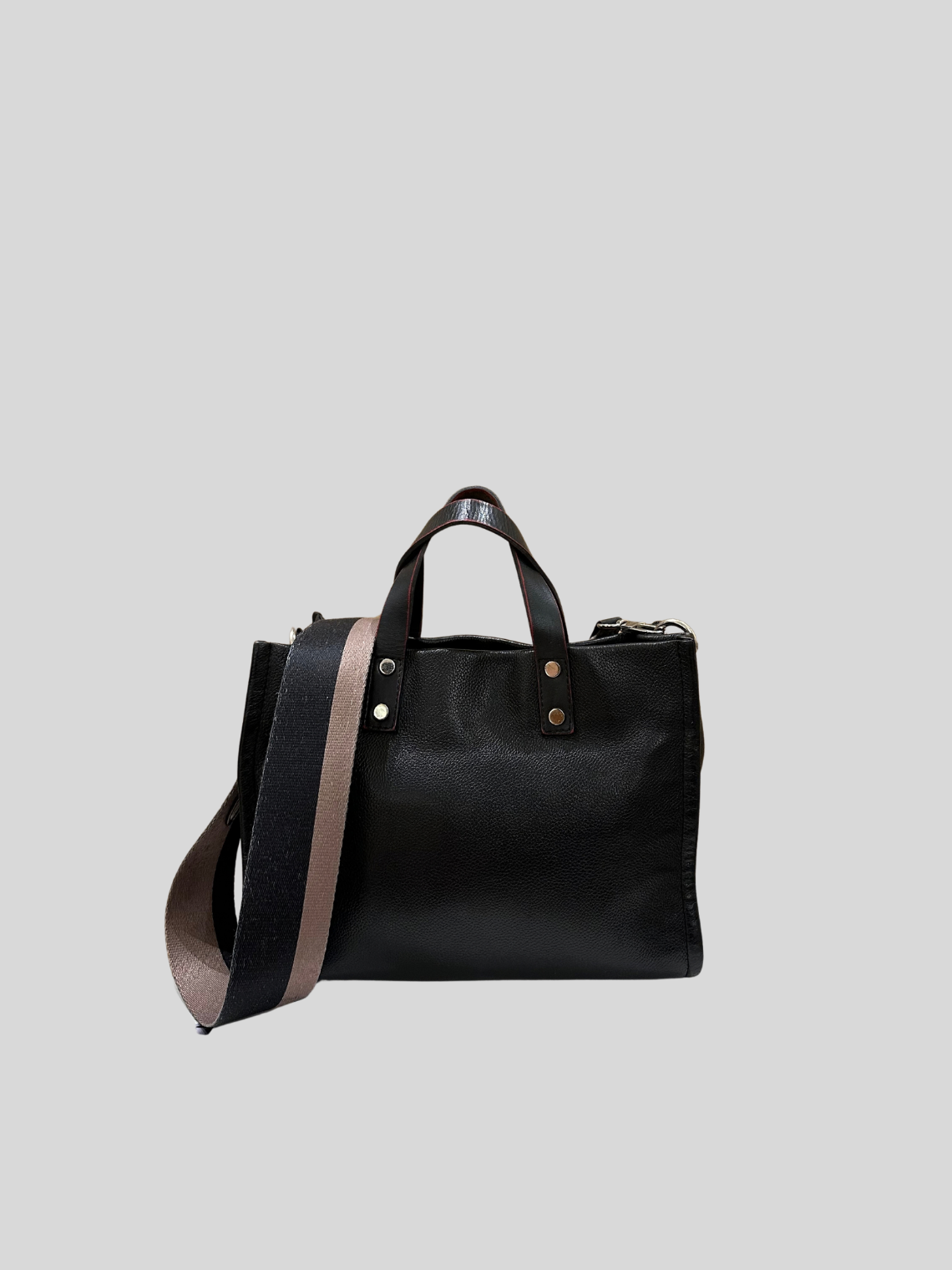 🇦🇷 Prüne Capri CPR10287 – Sac à main noir en cuir caprin véritable