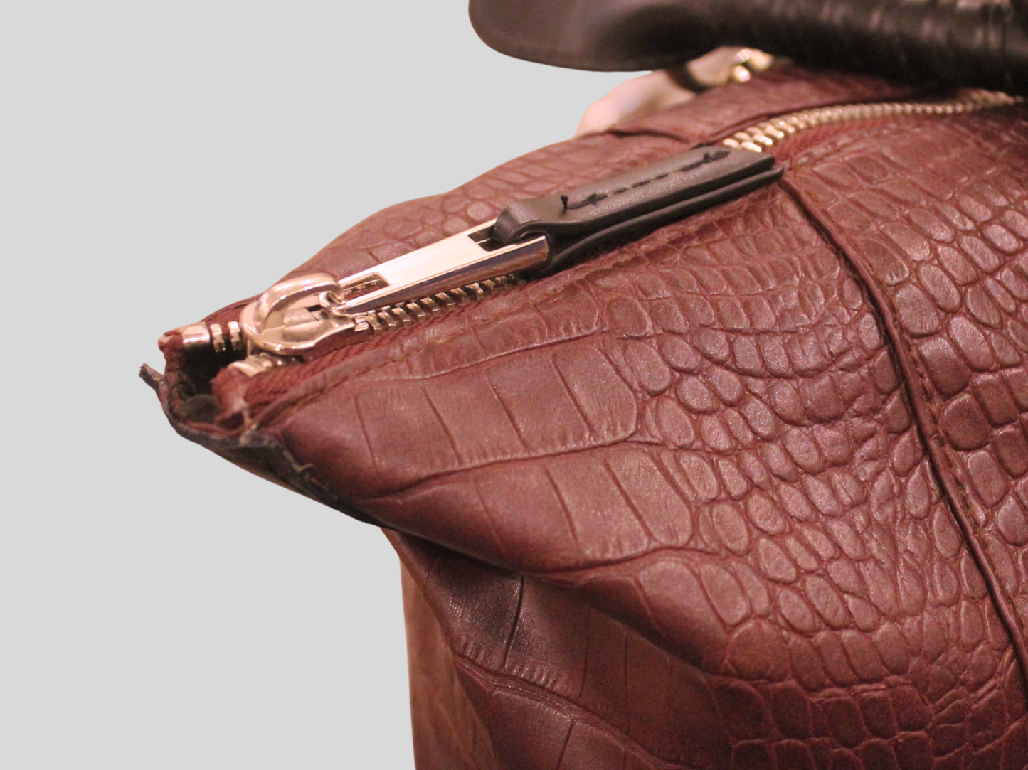 Sac à main violet effet croco grand format TOPSHOP
