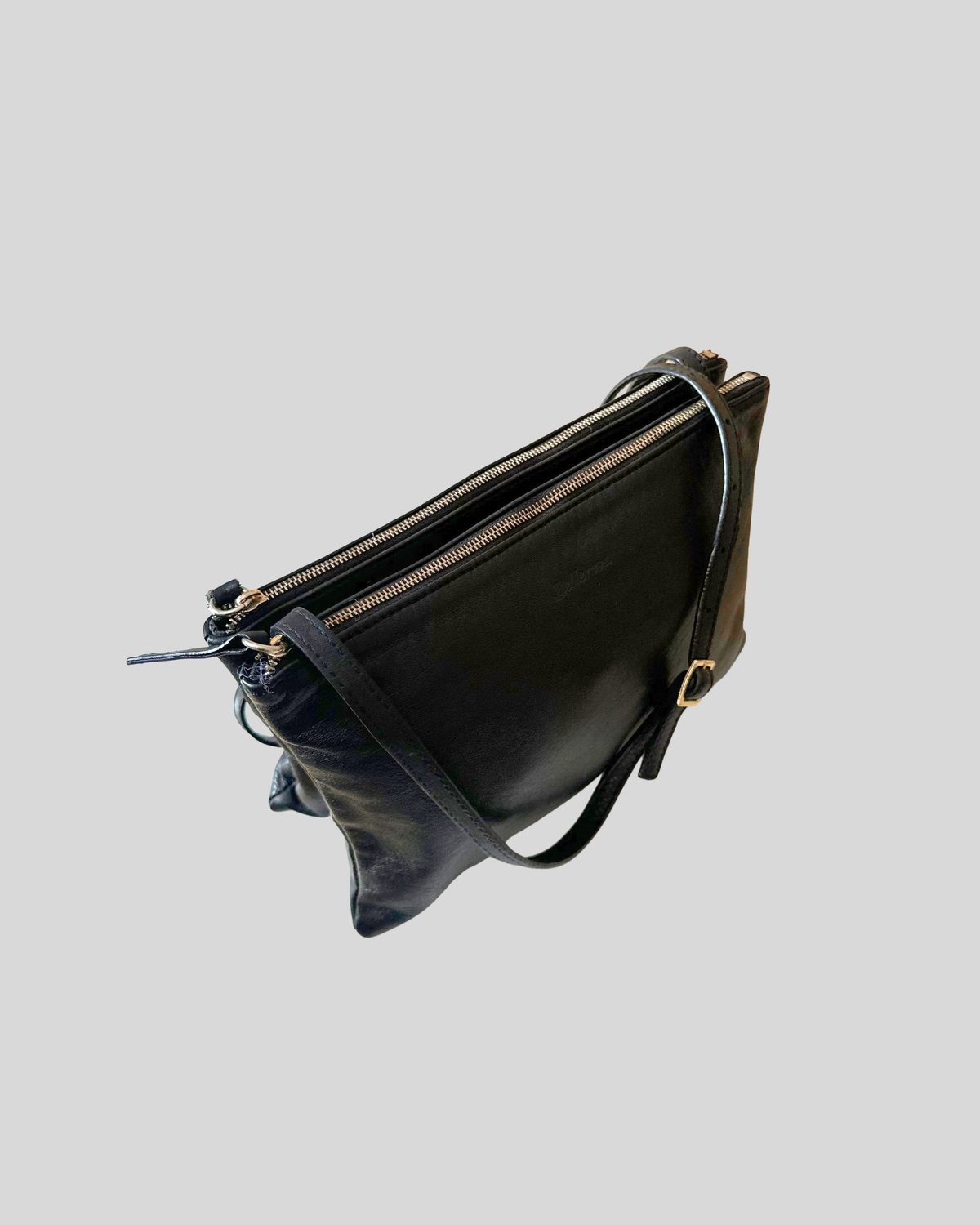 🇧🇪 Bellerose – Sac bandoulière noir en cuir de veau – Made in Italy