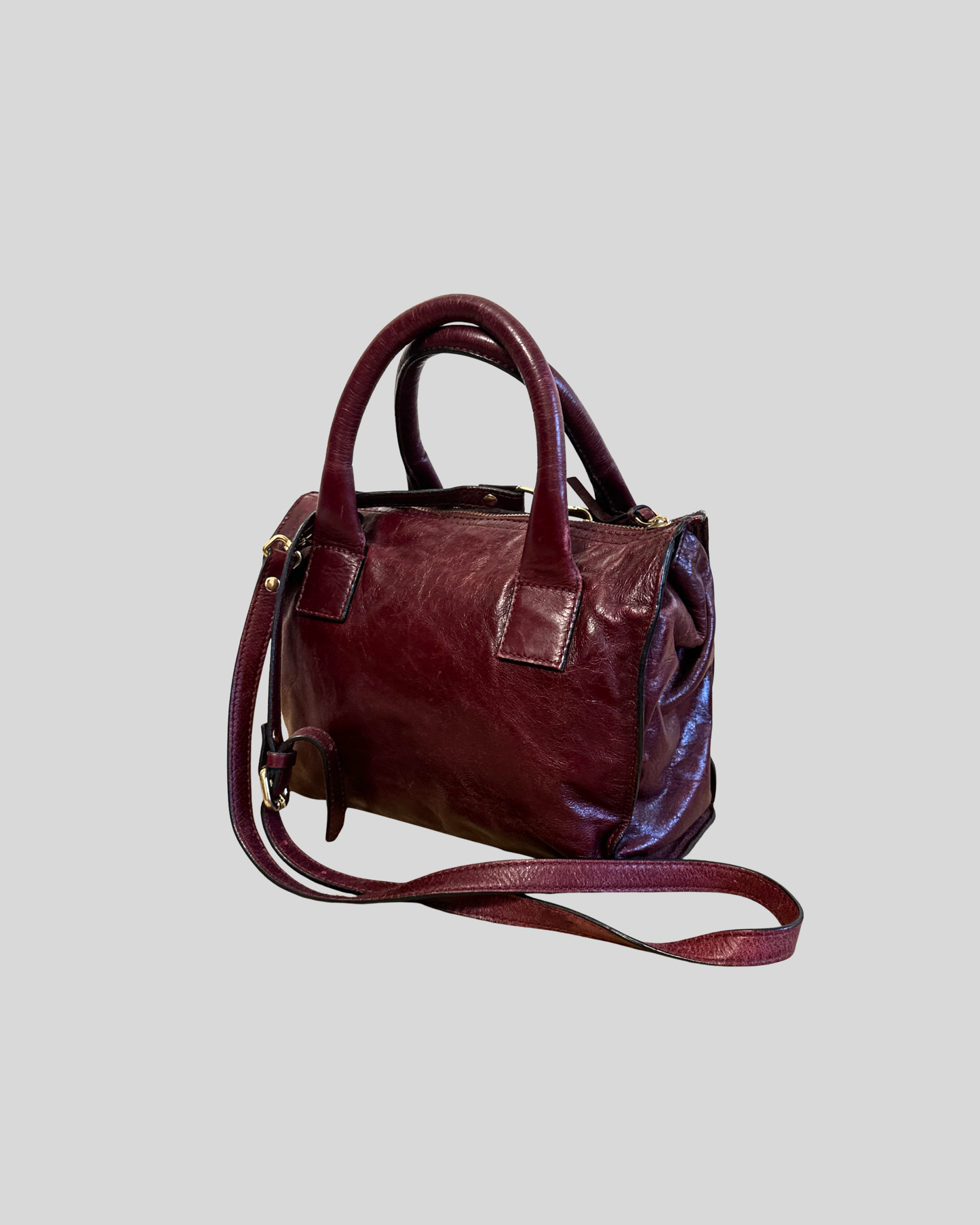 Sac à main Zara vintage en cuir bordeaux