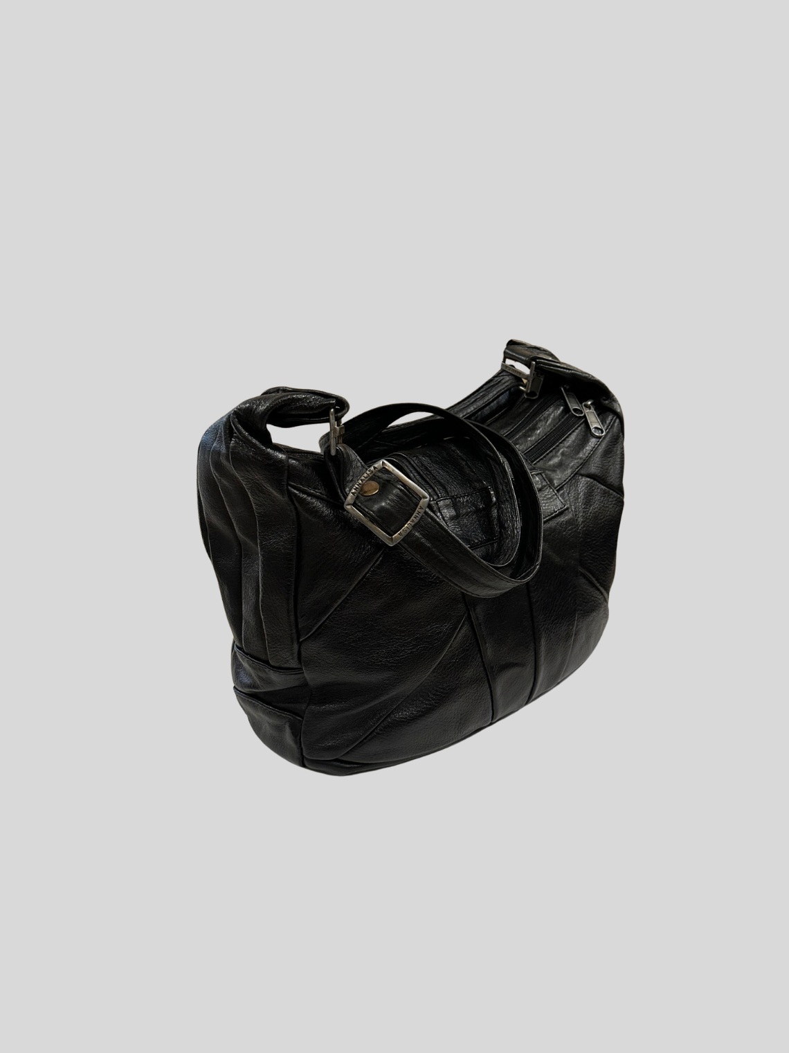 🇮🇹 Annalisa Creazioni – Sac épaule noir en cuir véritable – Made in Italy