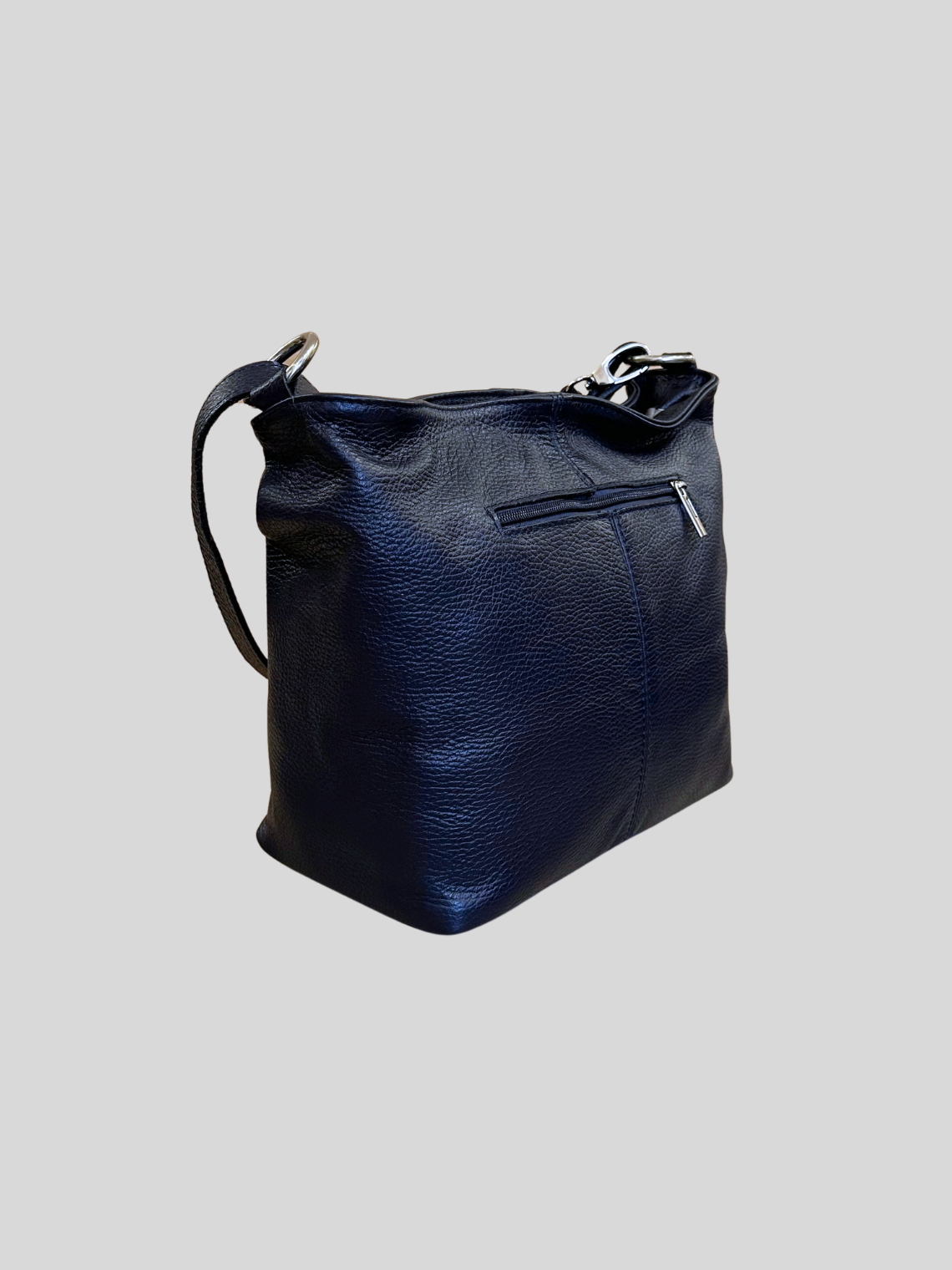 🇮🇹 Sac épaule bleu marine en cuir véritable – Made in Italy