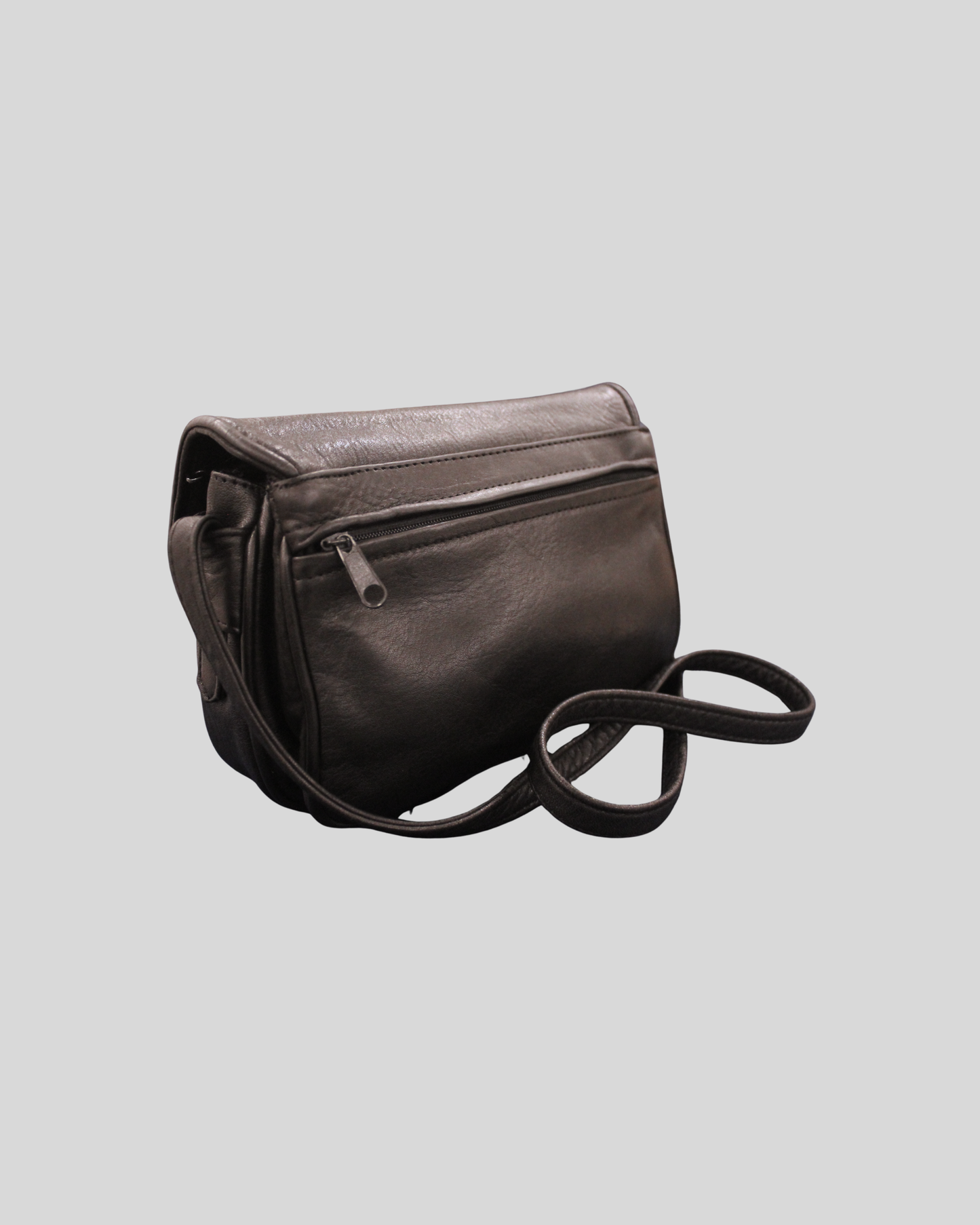 Petit sac à bandoulière noir en cuir véritable