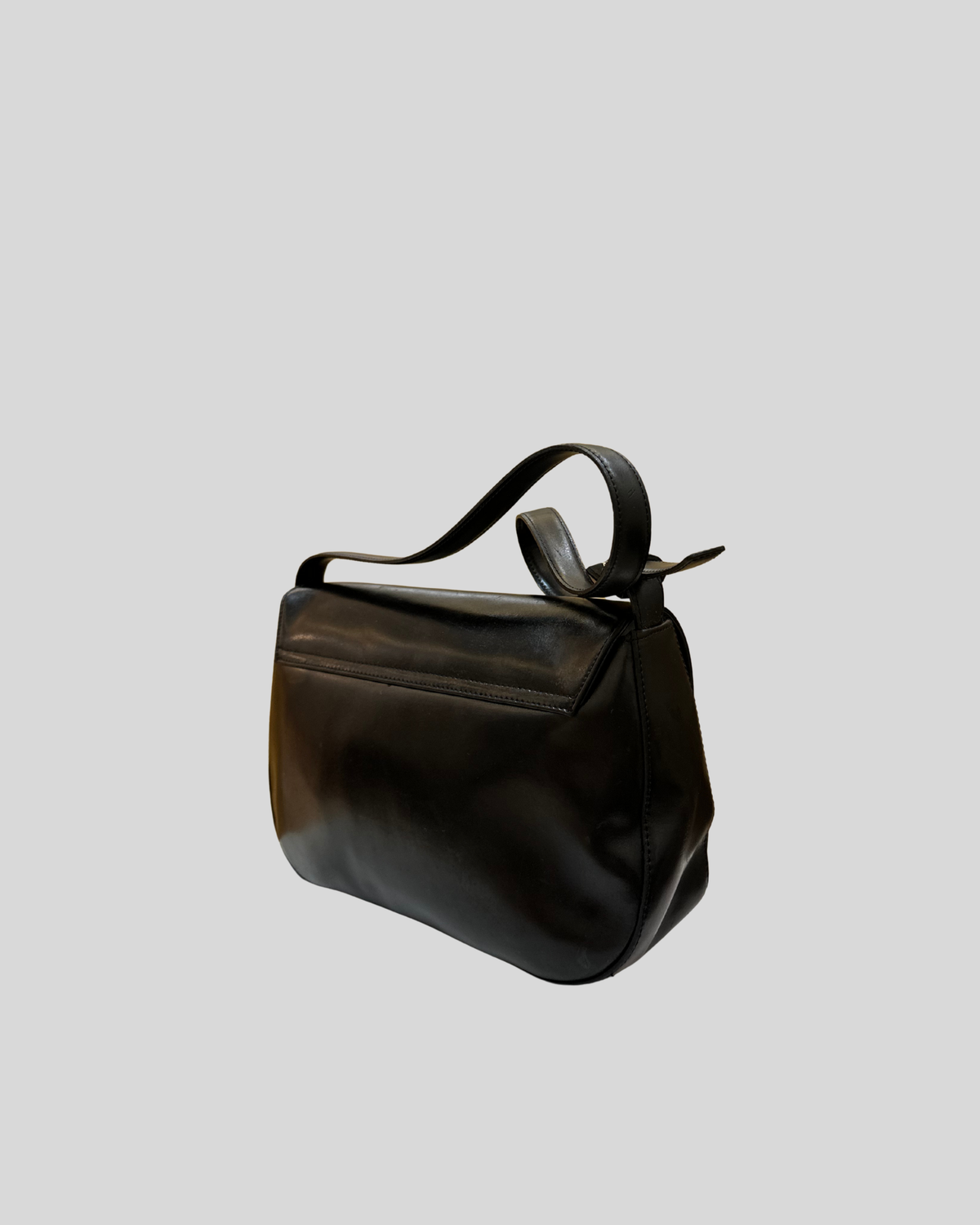 🇮🇹 Lorella Pagano – Sac bandoulière noir à rabat – Made in Italy