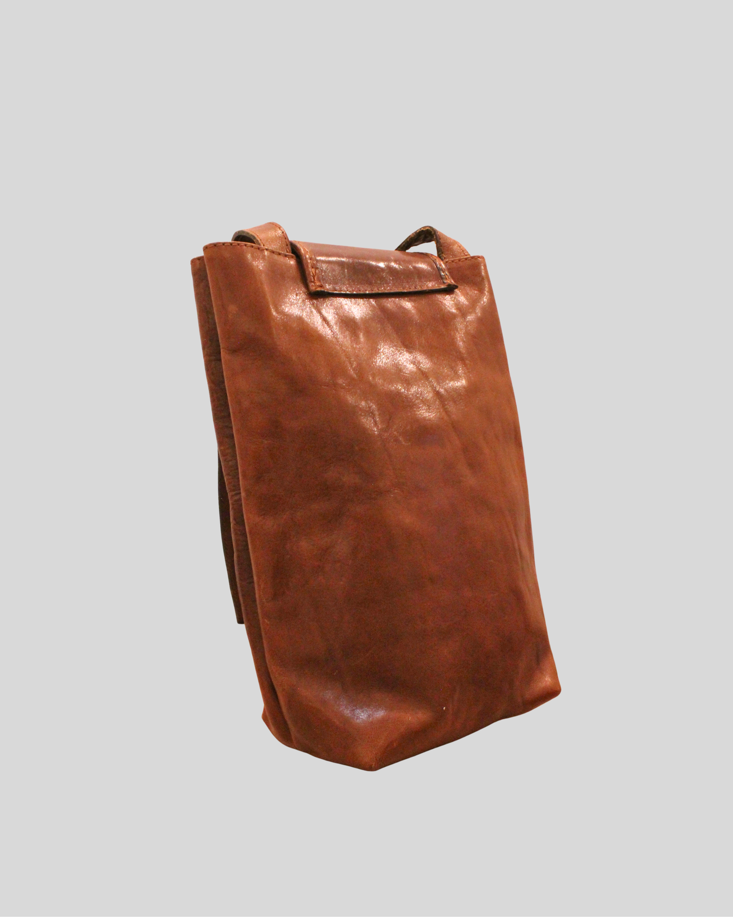 Sac bandoulière Burkelys Leather House cognac en cuir véritable