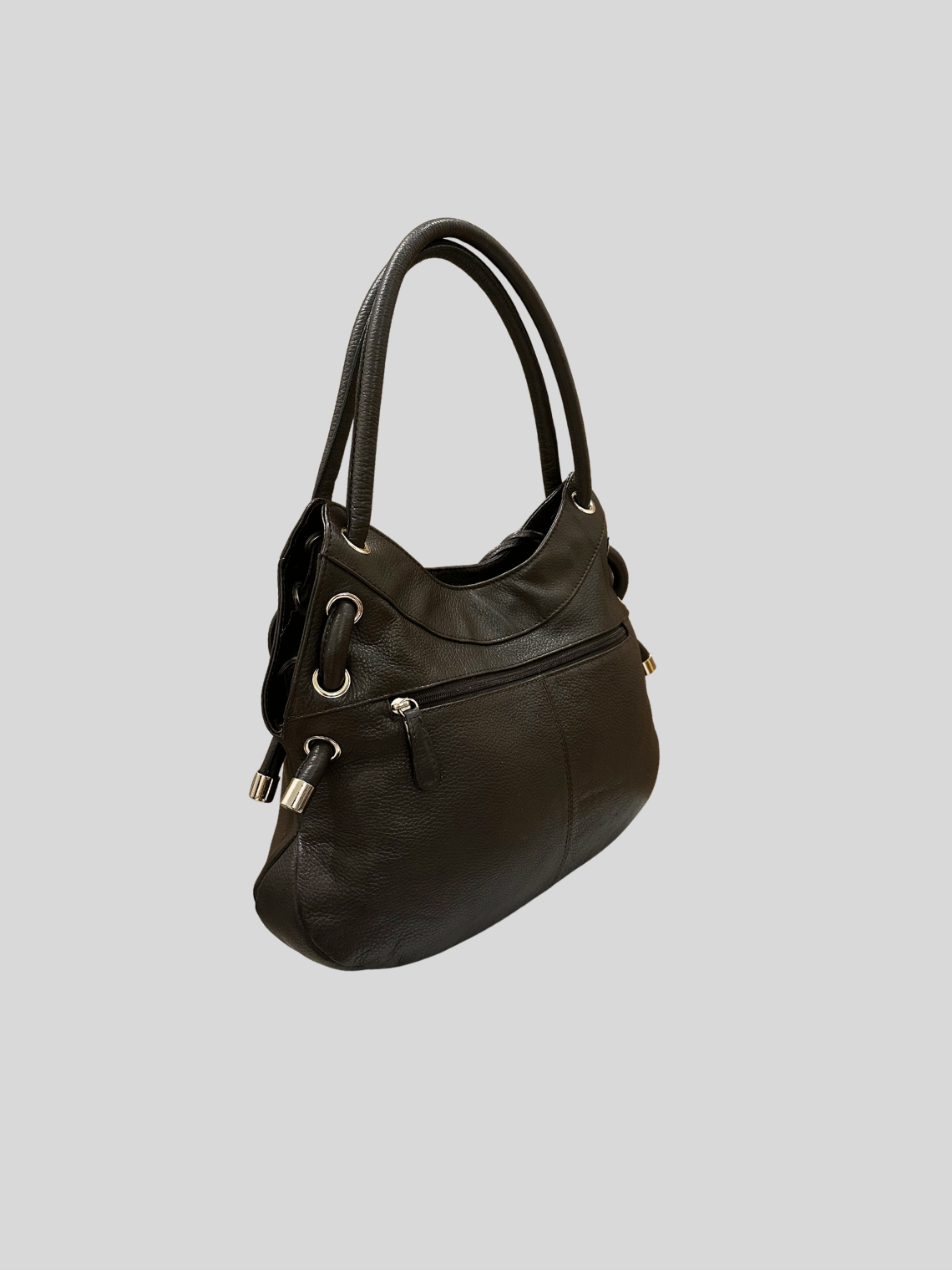 🇵🇹 Marta Ponti – Sac à main marron en cuir véritable