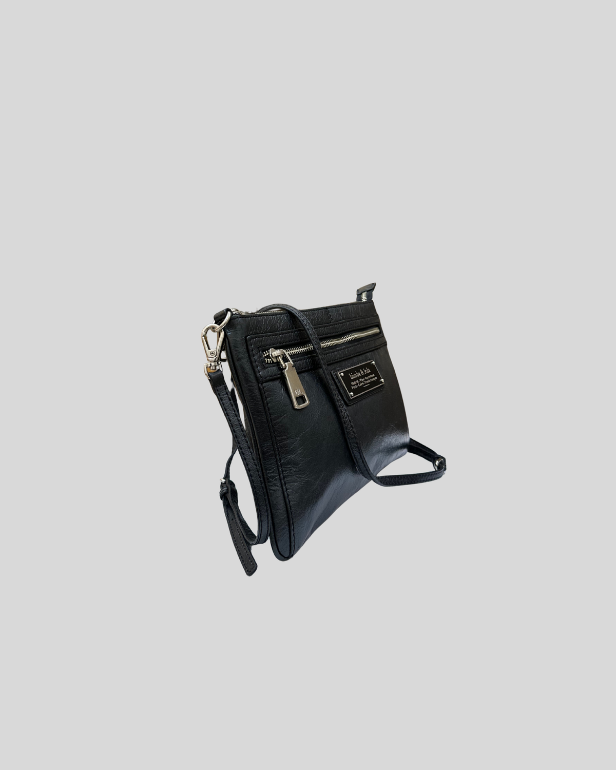 🇪🇸 Bimba y Lola – Sac bandoulière noir à plaque logo et poche zippée