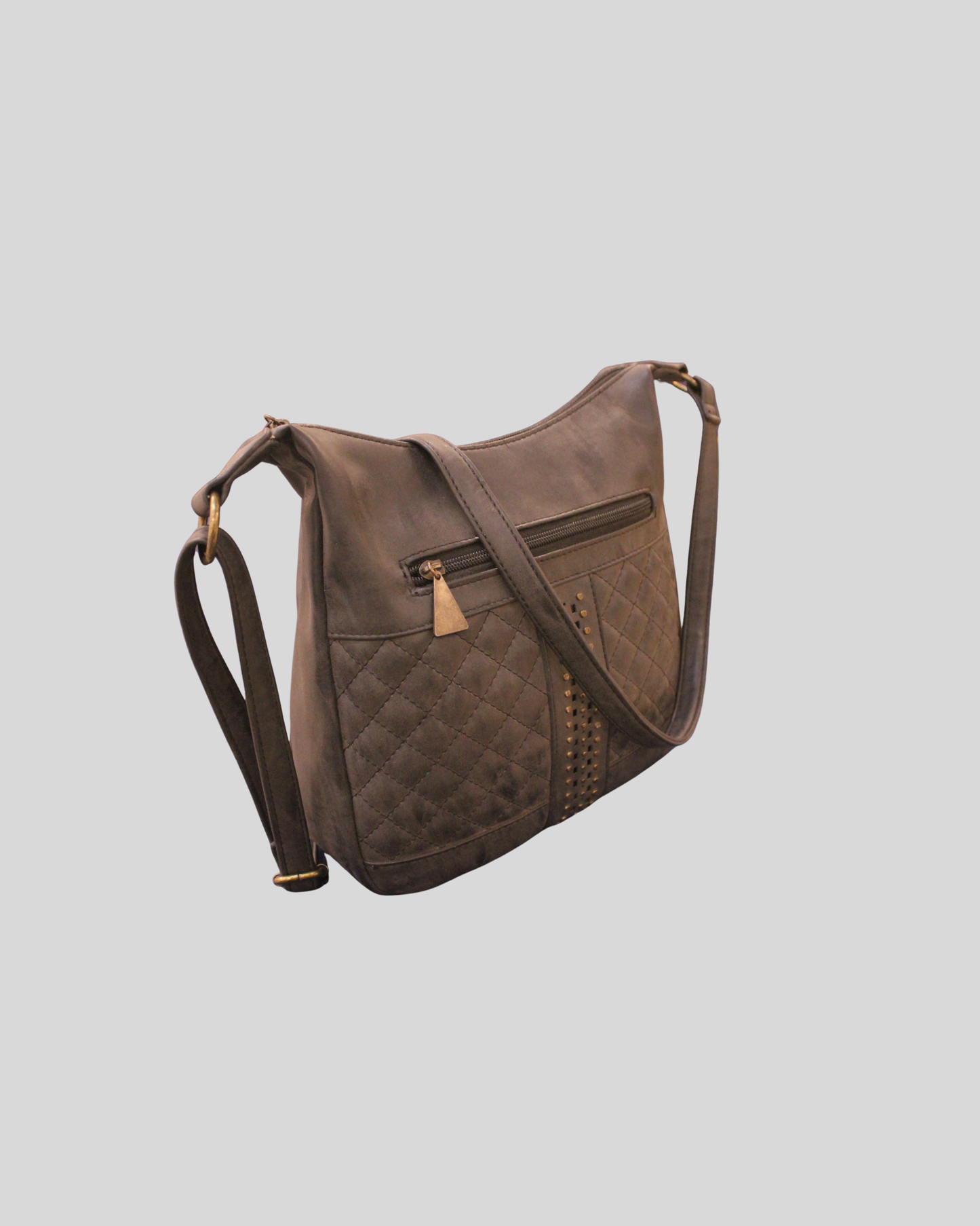 Sac à bandoulière matelassé gris