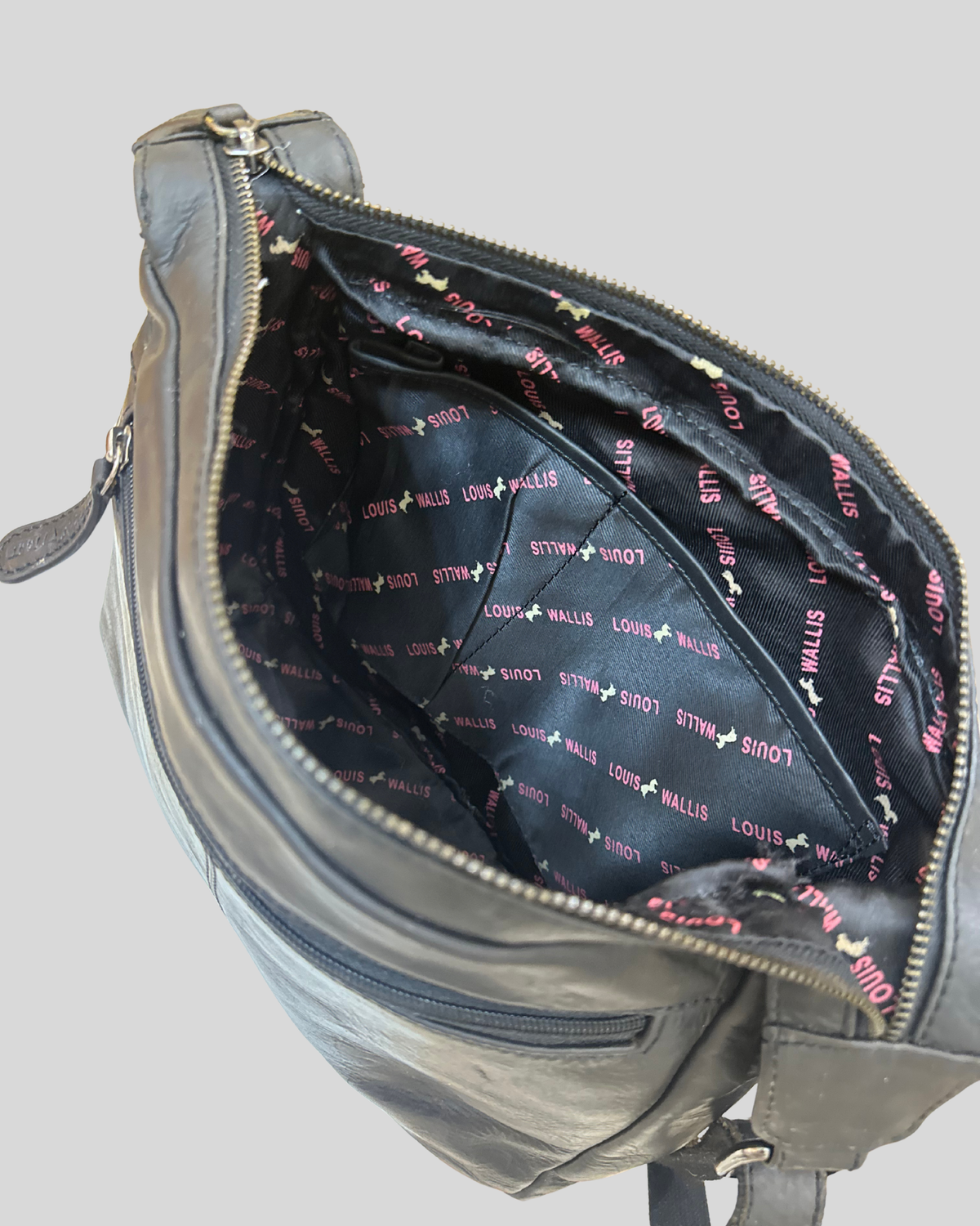 🇩🇪 Louis Wallis – Sac bandoulière noir multi-poches