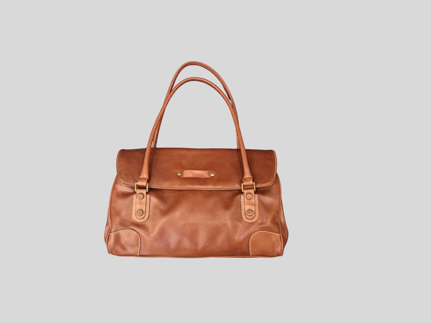 Grand sac à main marron en cuir véritable – Brezza